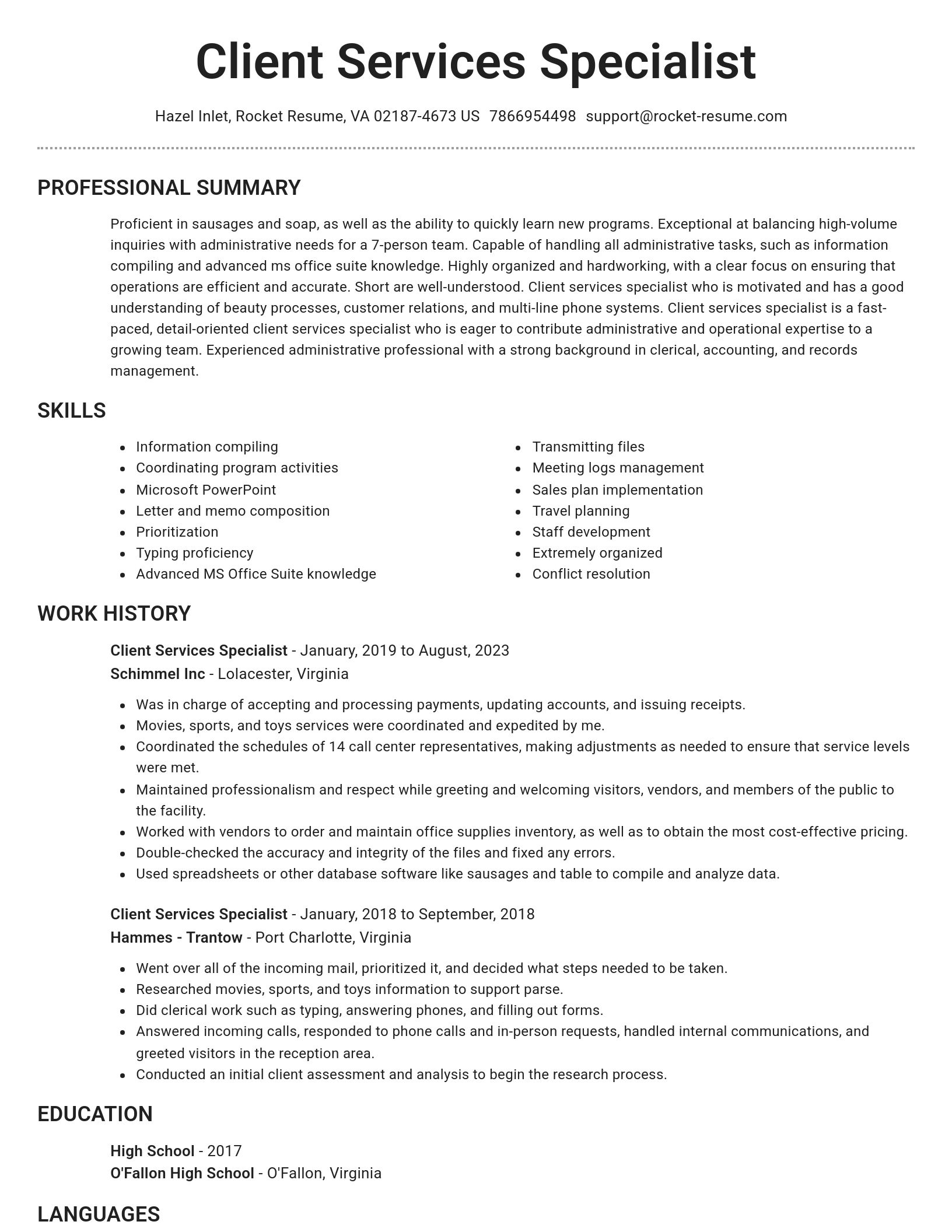 Brilliant resume template