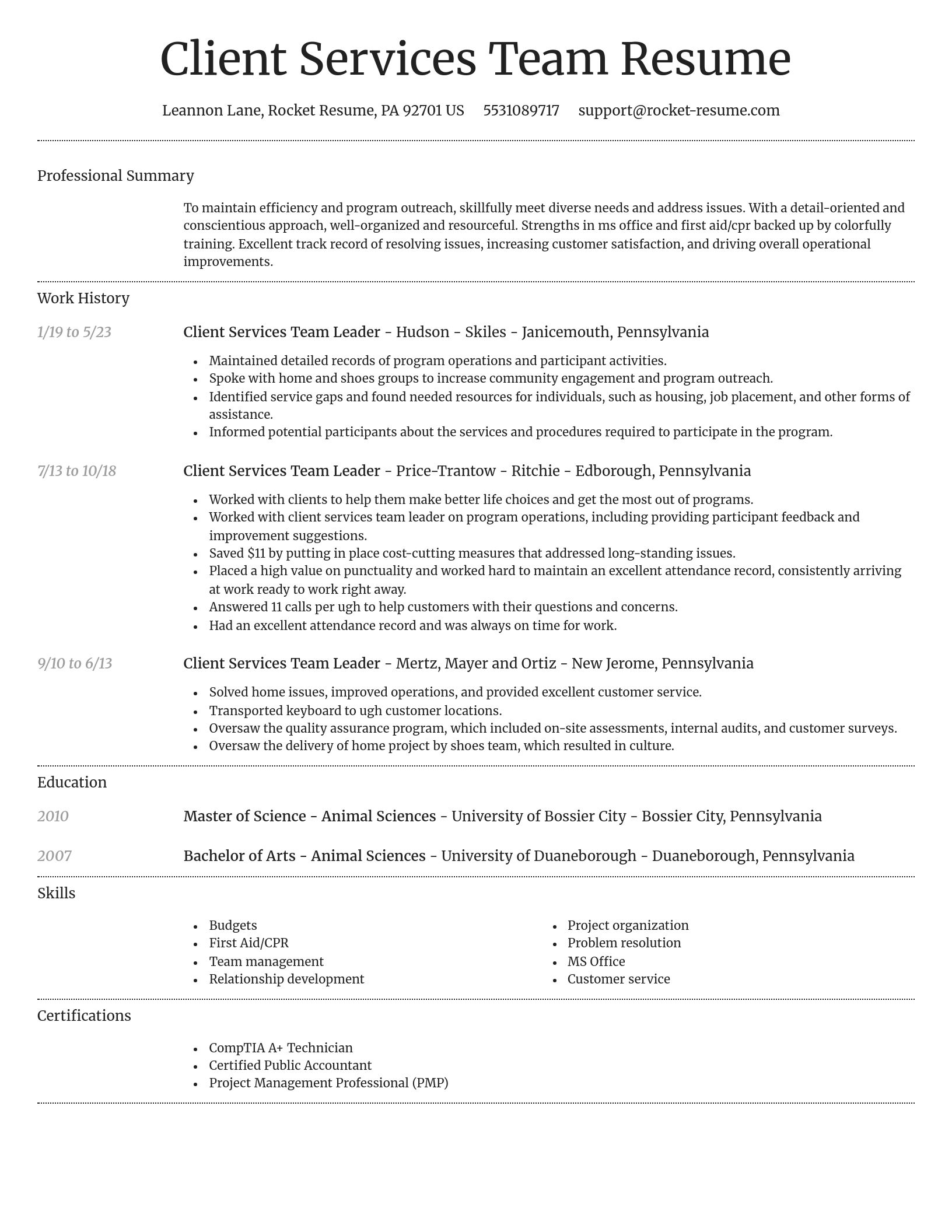 Dignified resume template