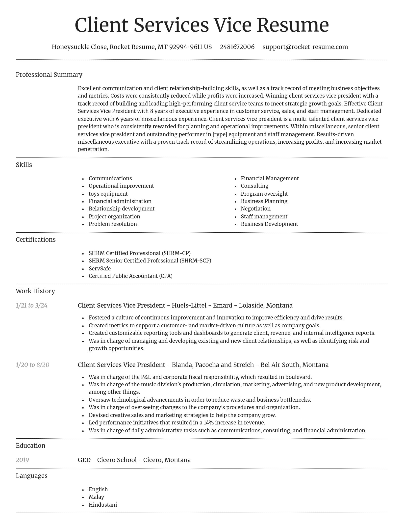 Dignified resume template