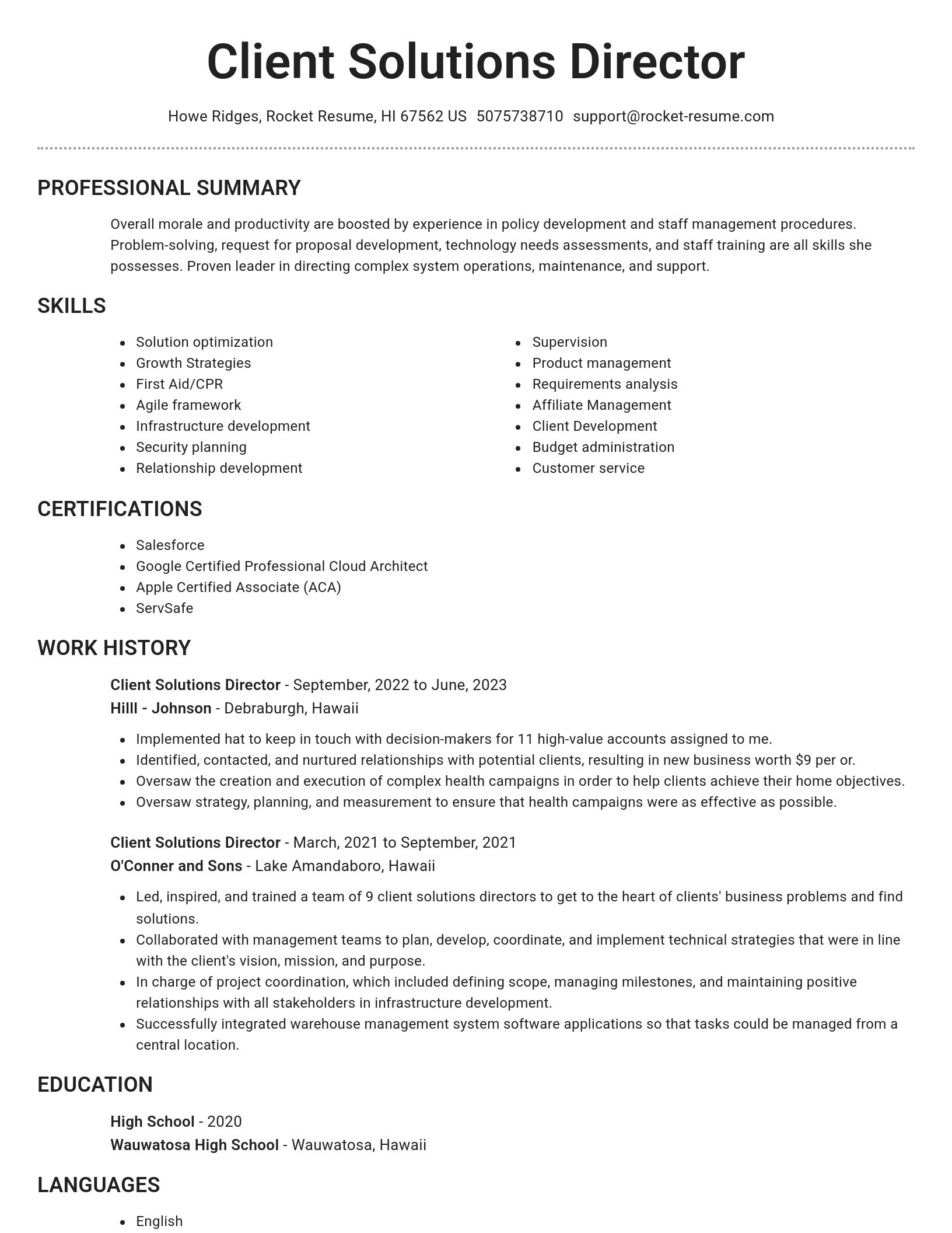 Brilliant resume template