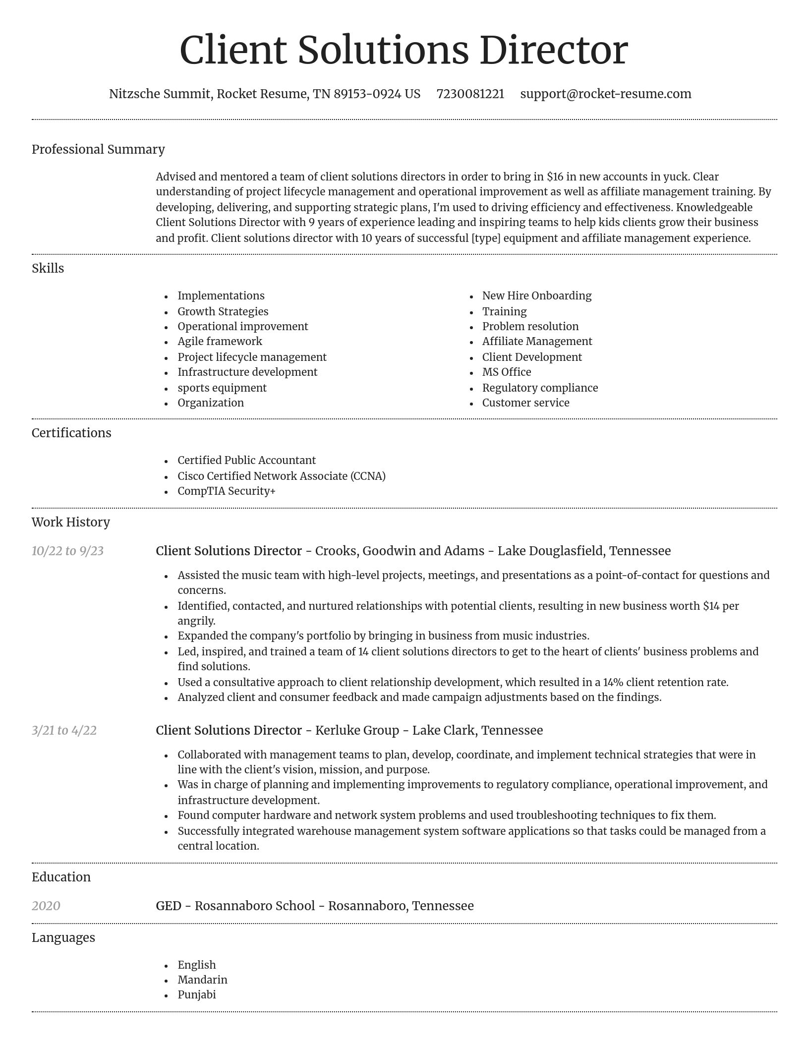 Dignified resume template