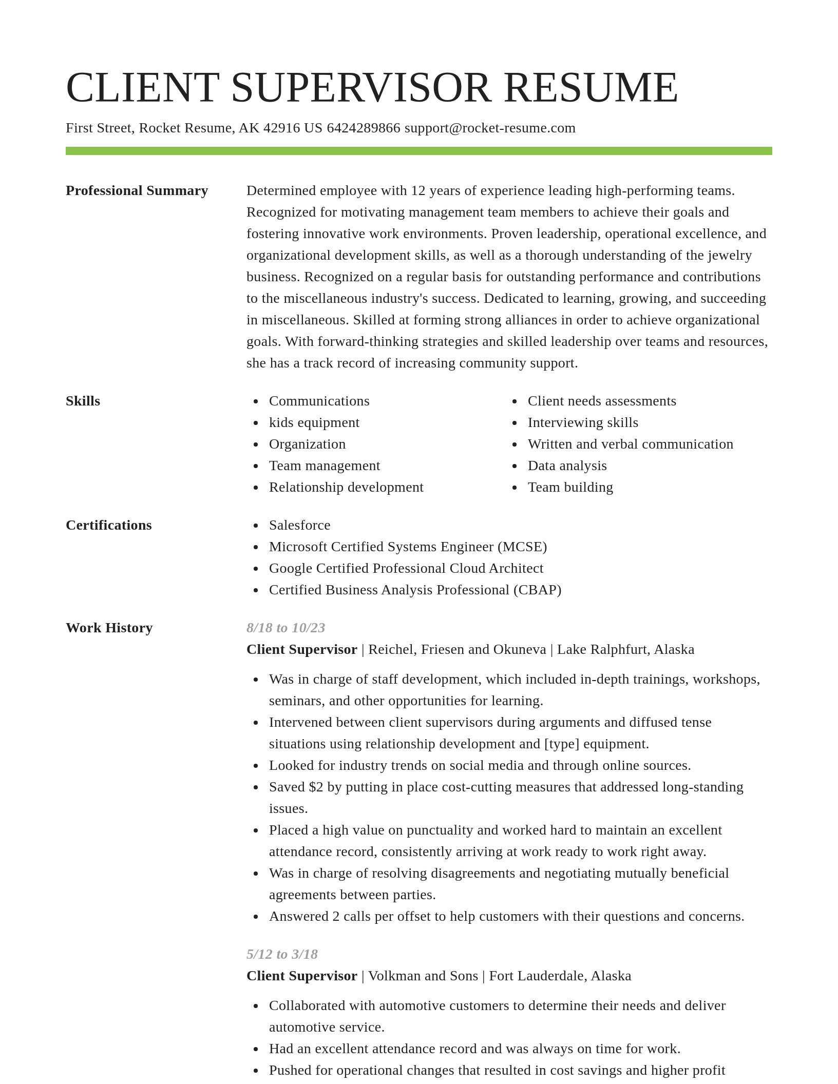 Smart resume template