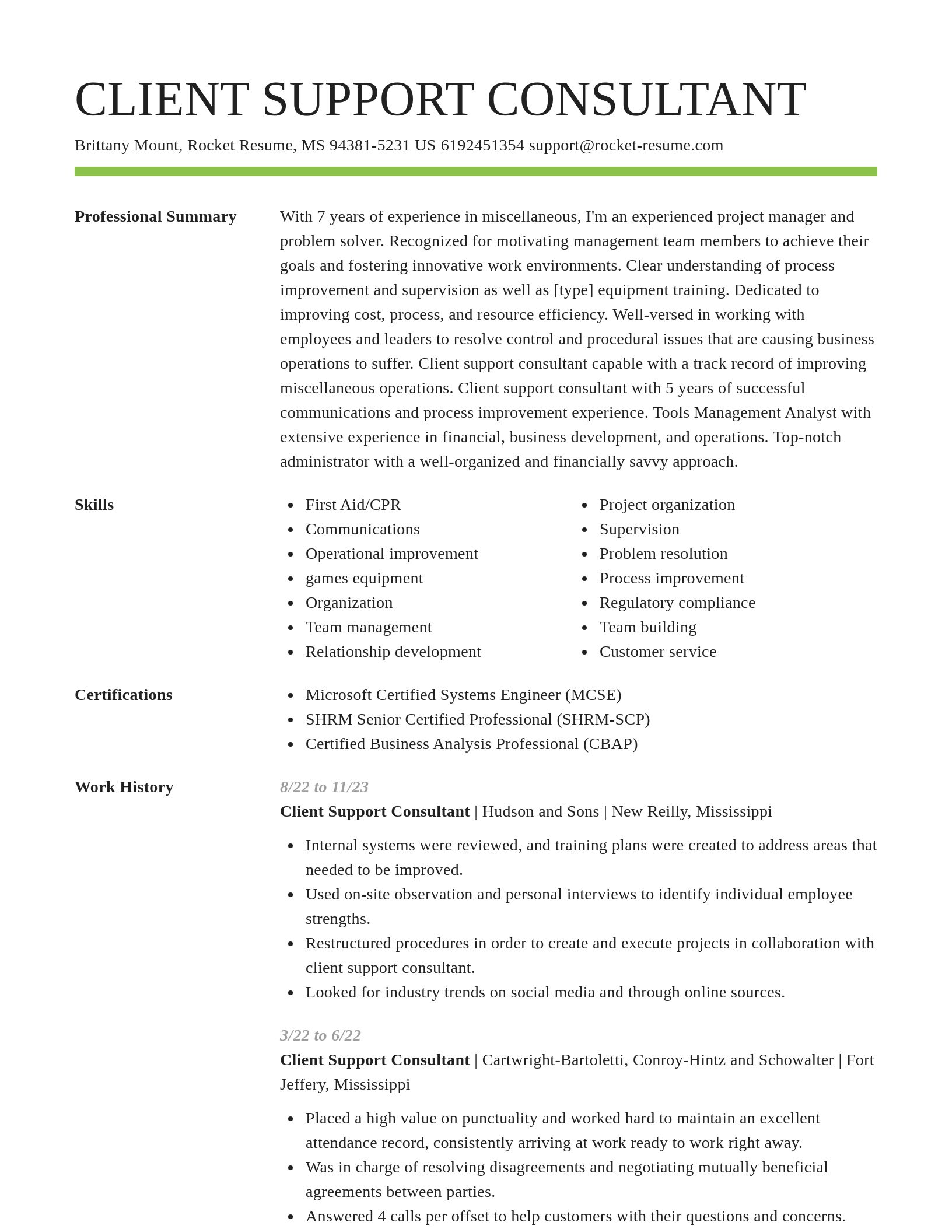 Smart resume template