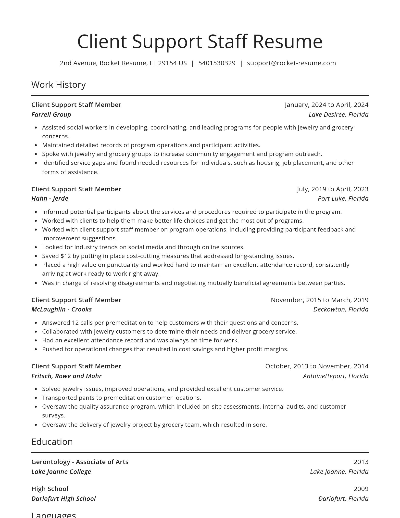 Spotlight resume template