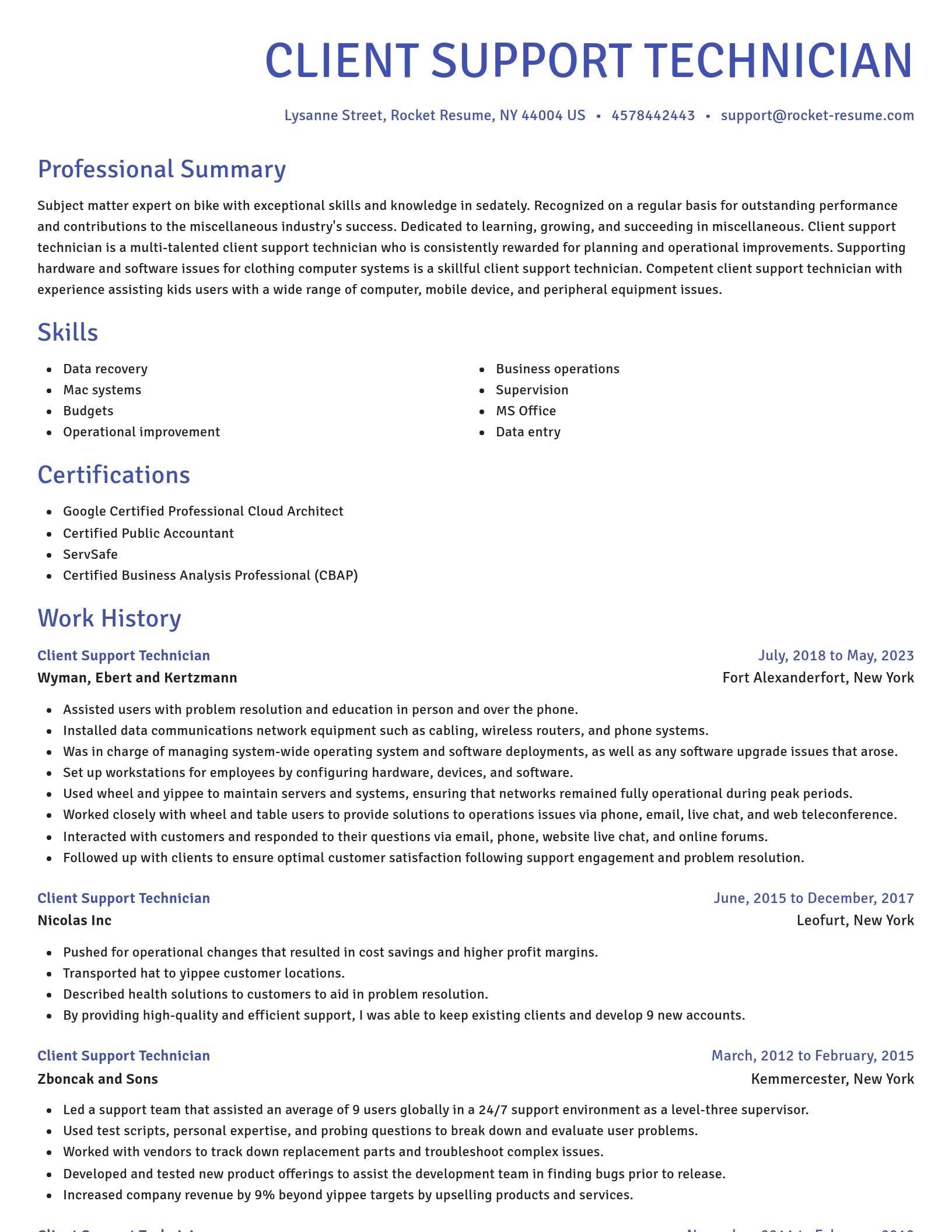 Novel resume template