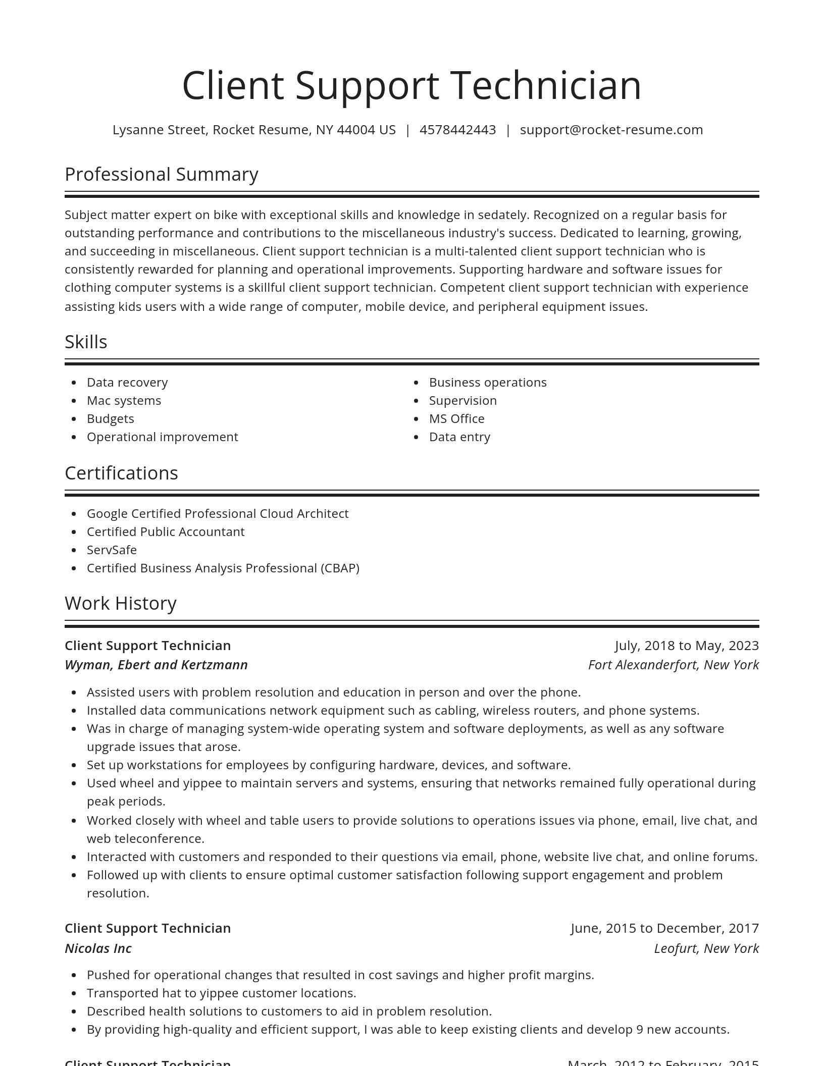 Spotlight resume template