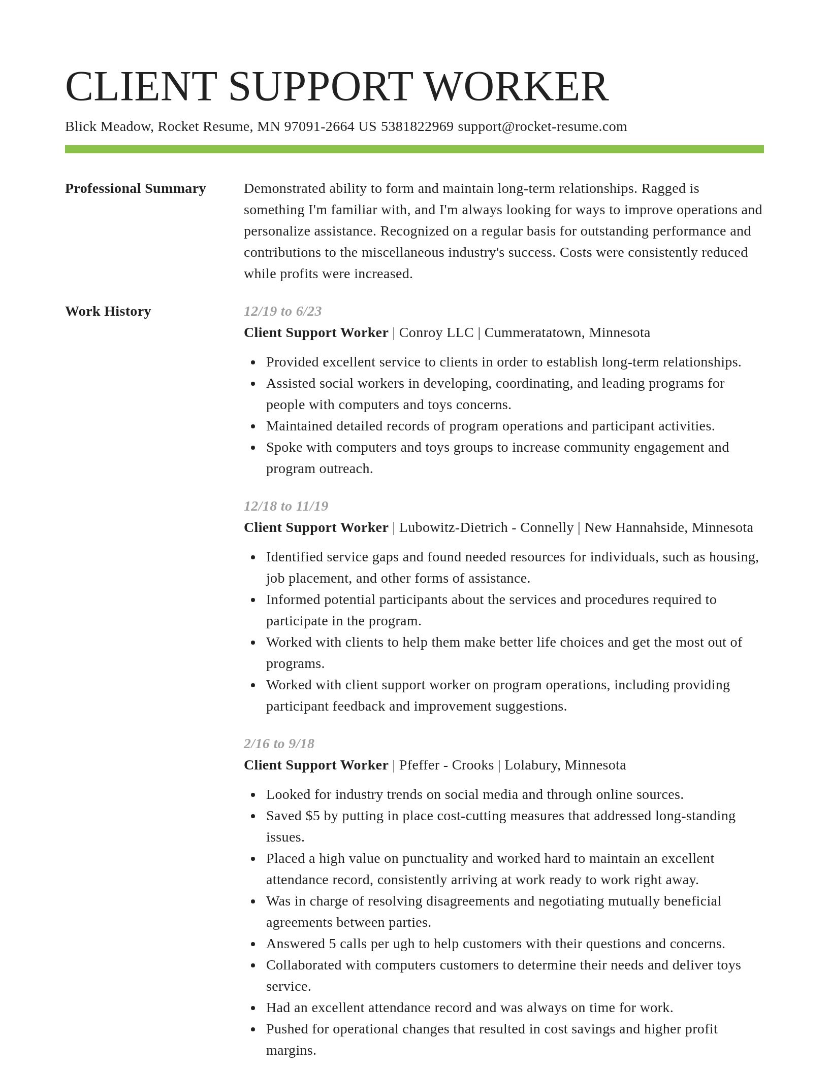 Smart resume template