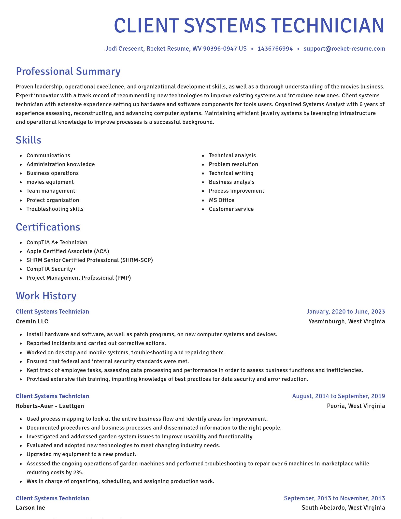 Novel resume template