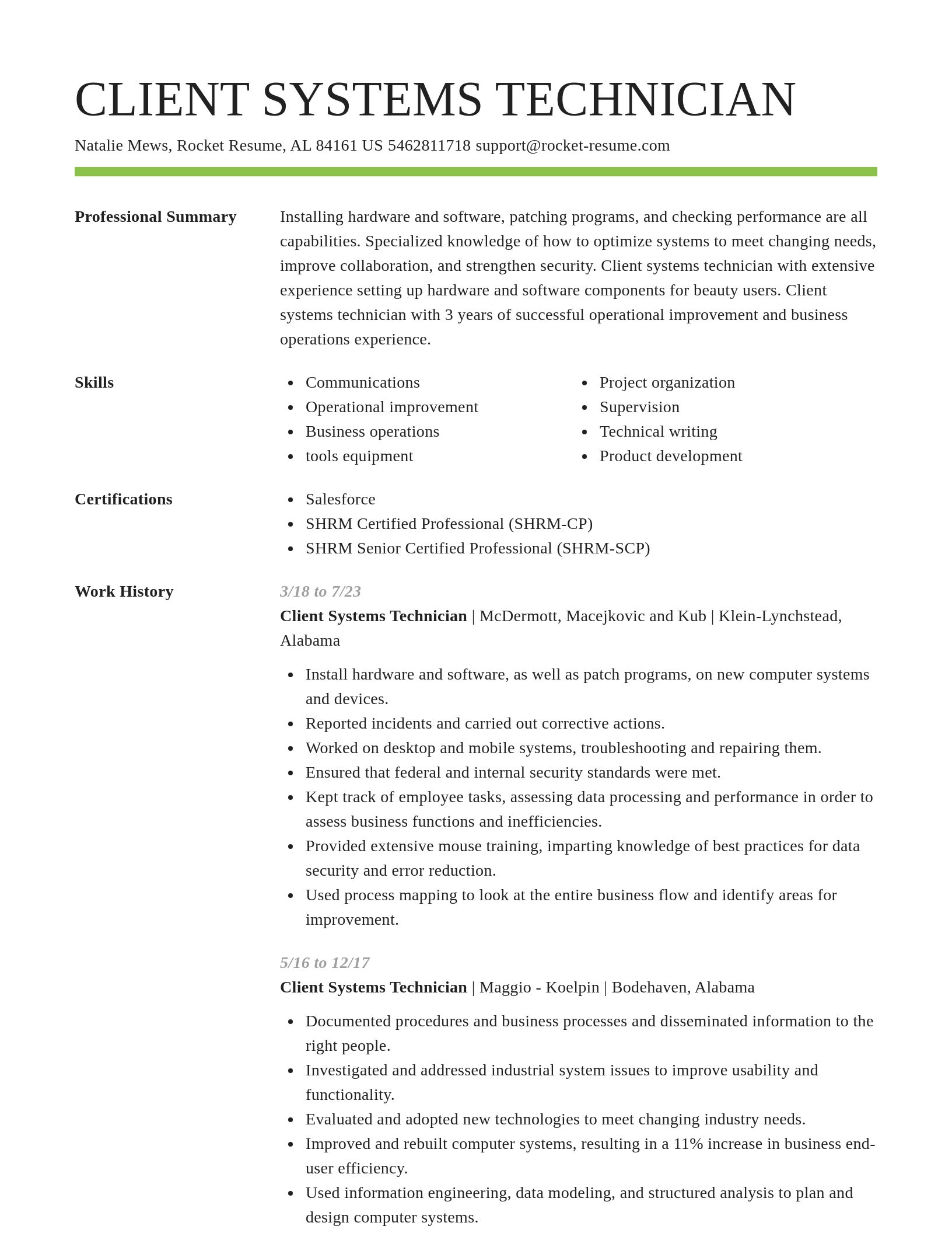 Smart resume template