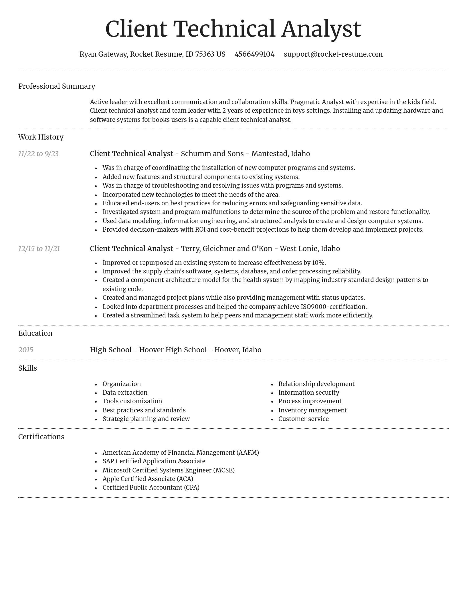 Dignified resume template