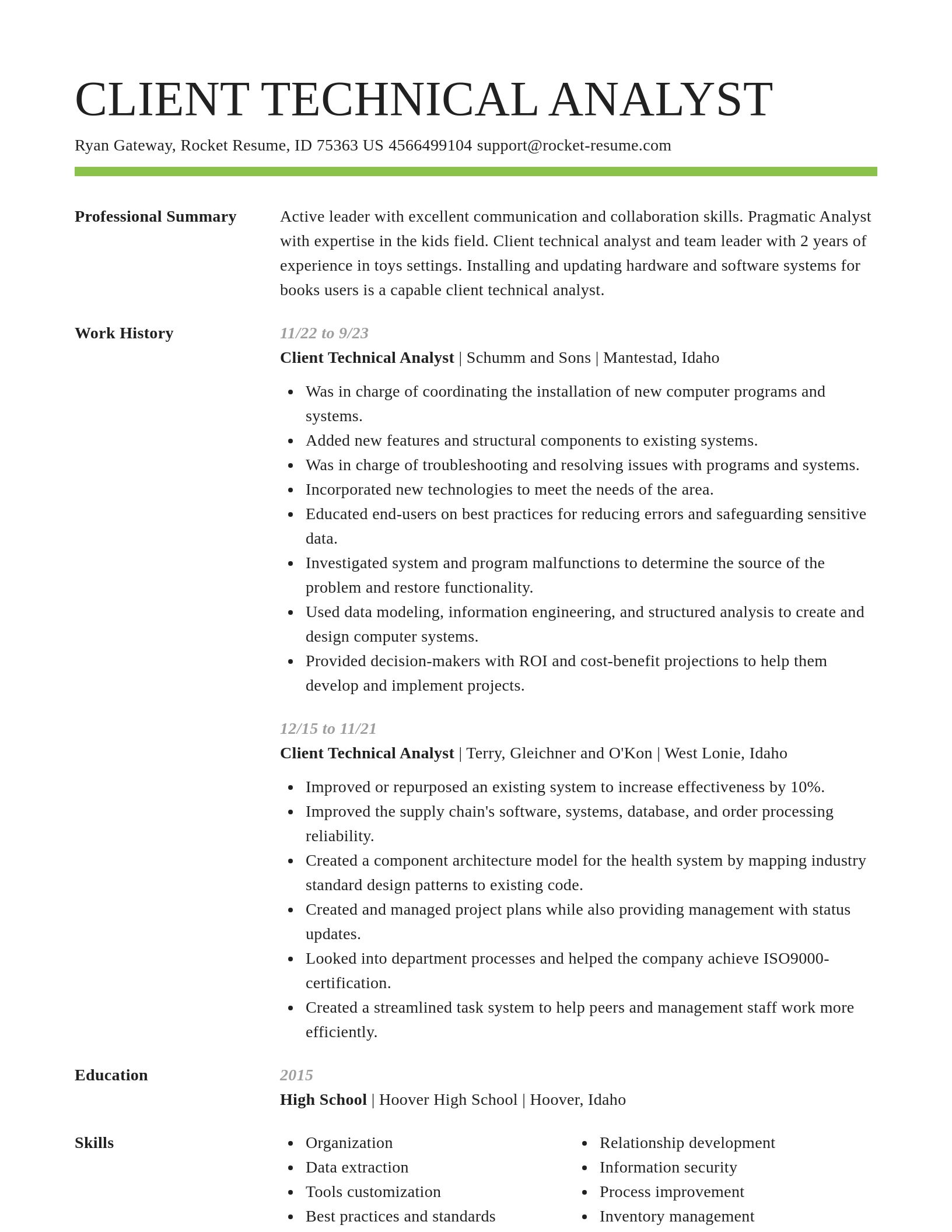 Smart resume template
