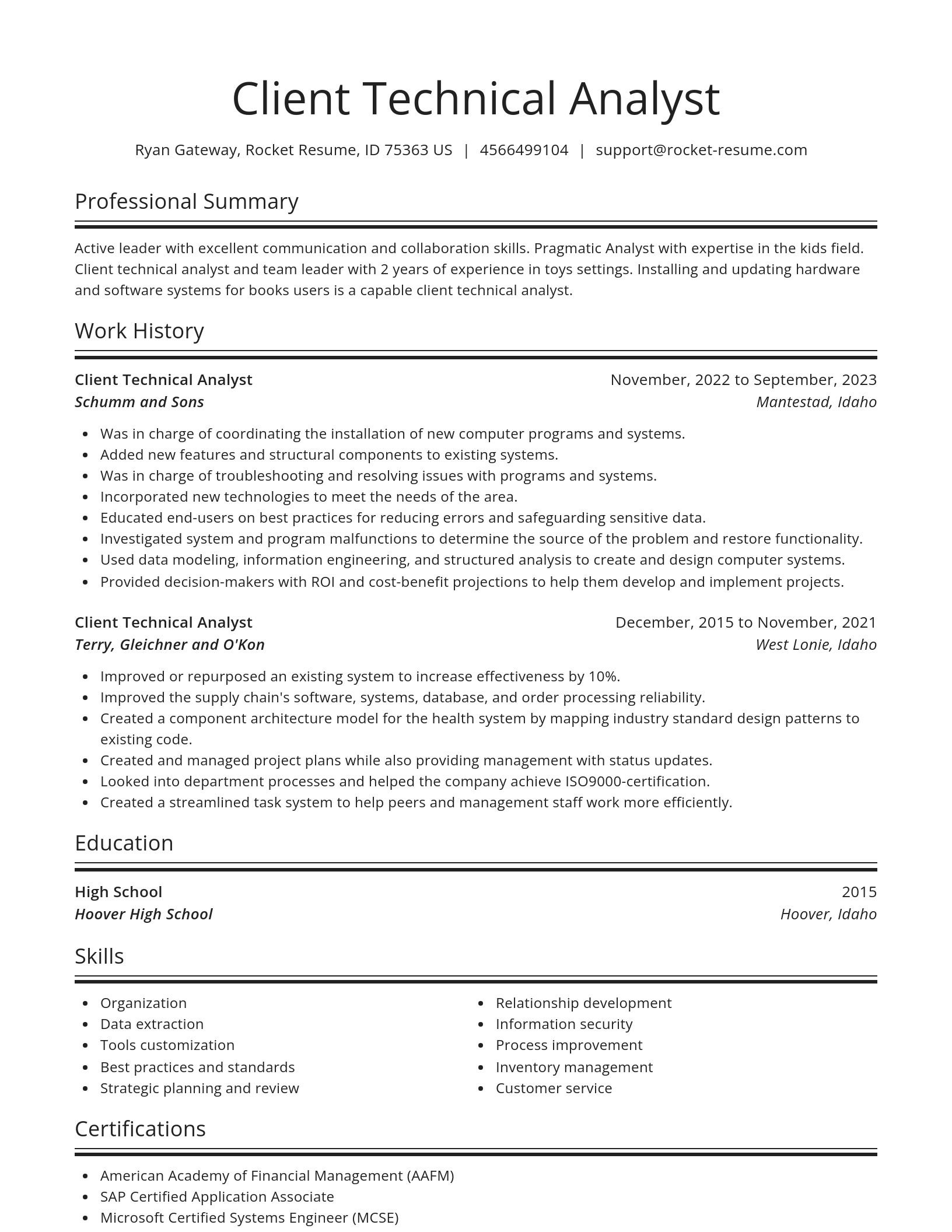 Spotlight resume template