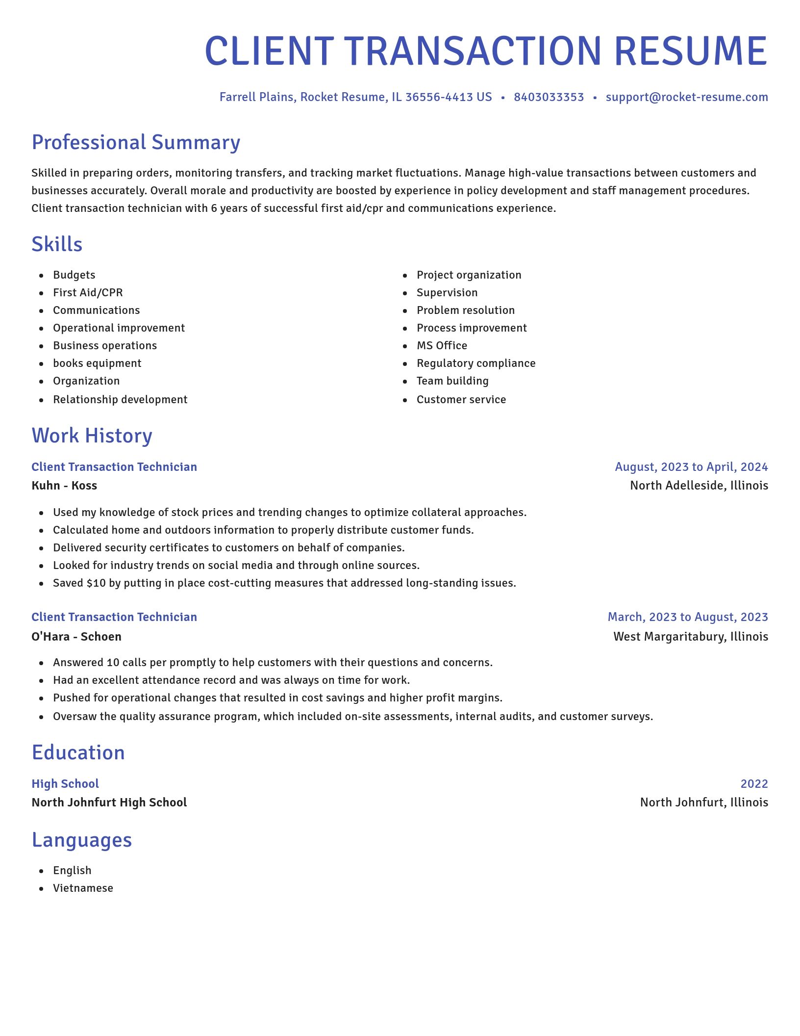 Novel resume template