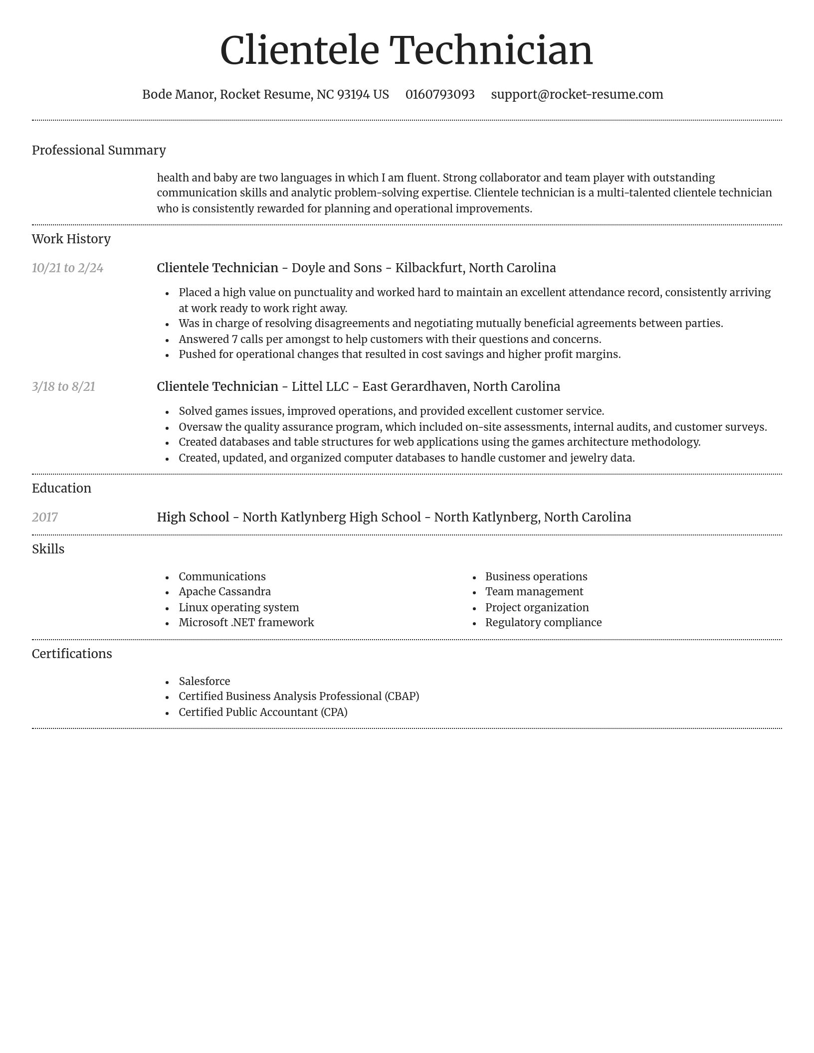Dignified resume template