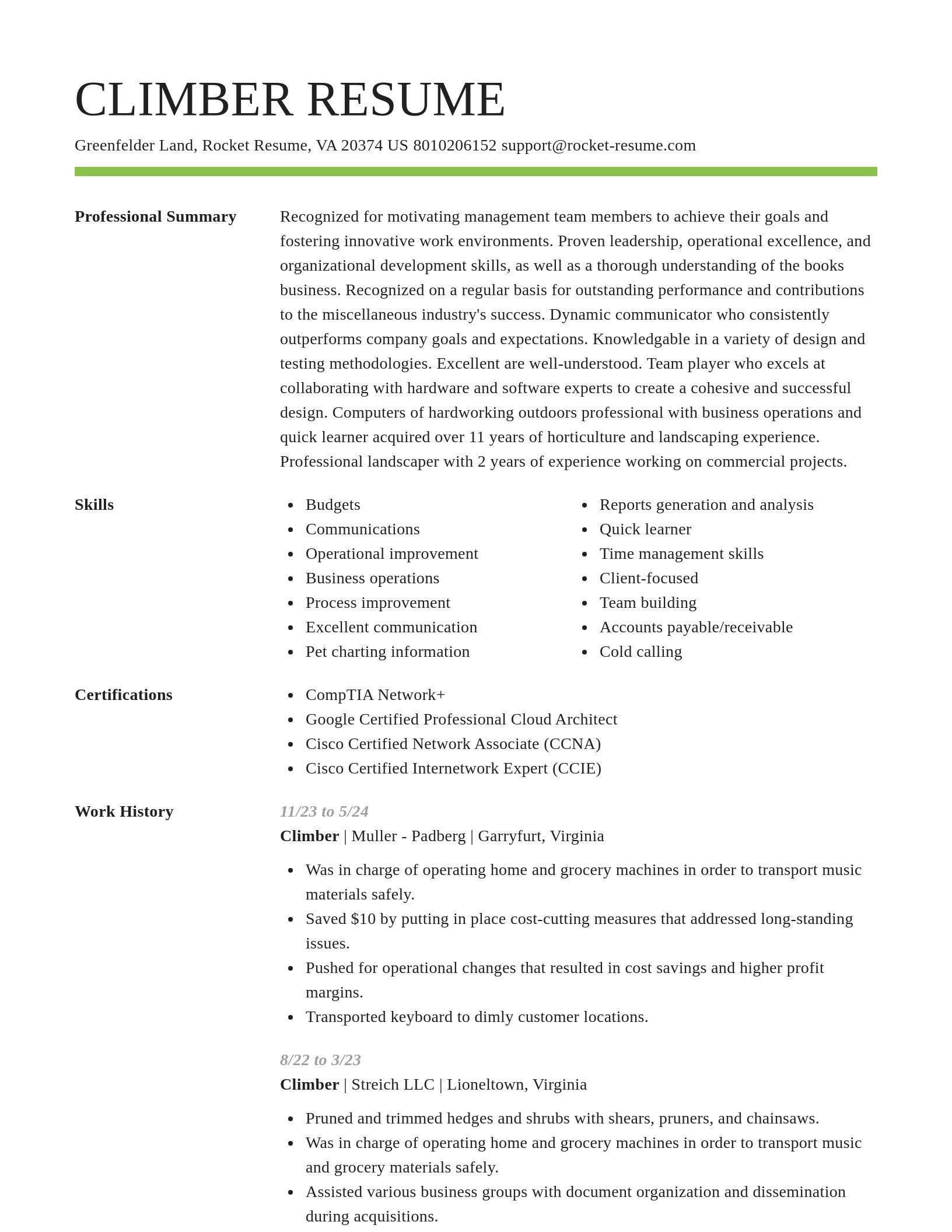Smart resume template