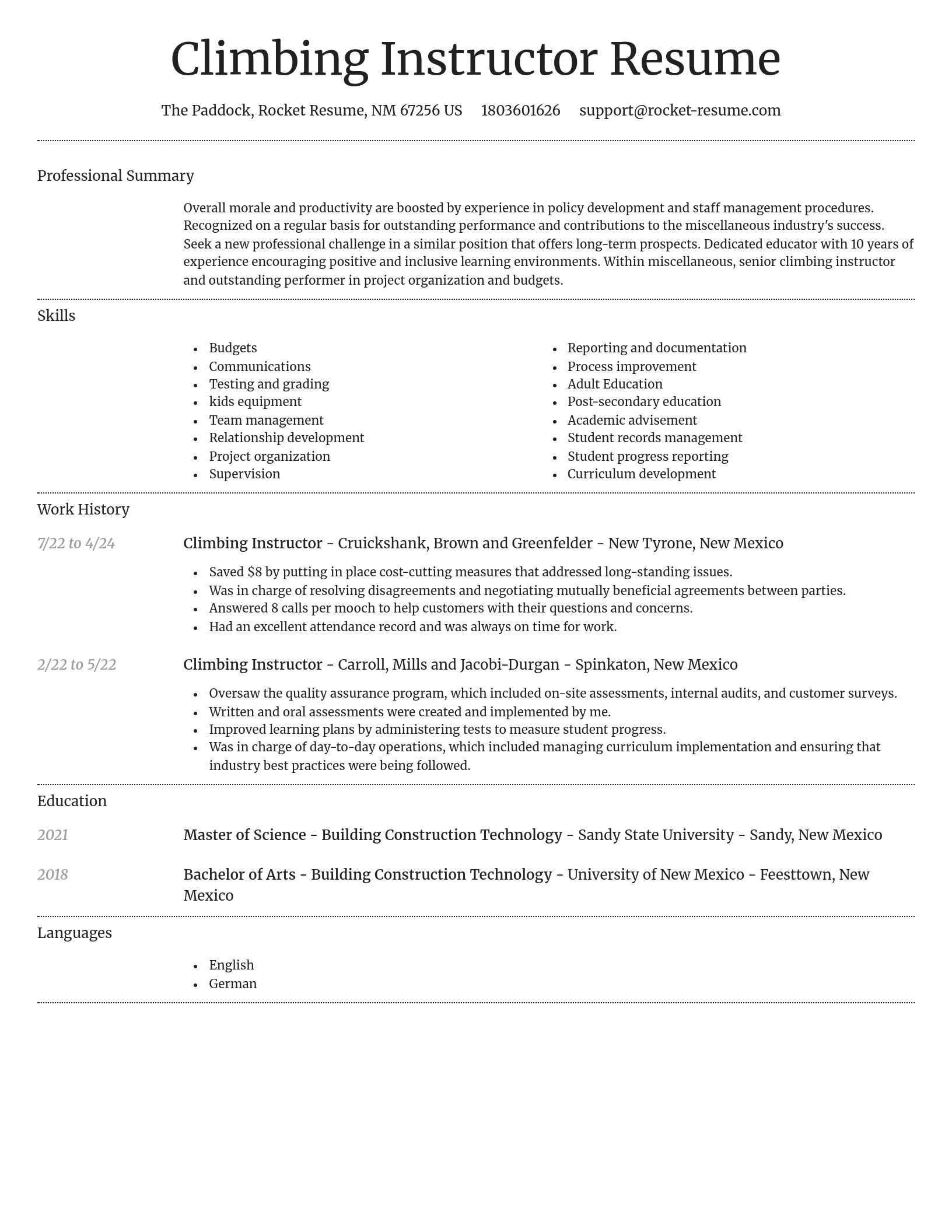 Dignified resume template