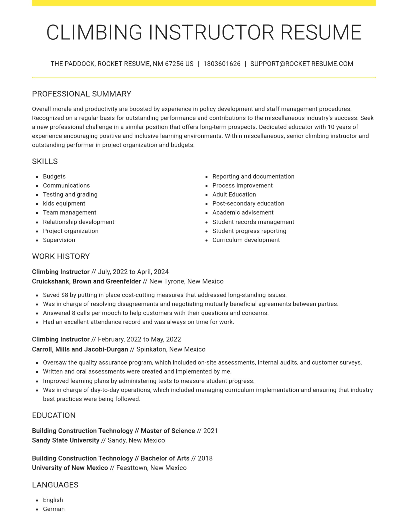 Grand resume template