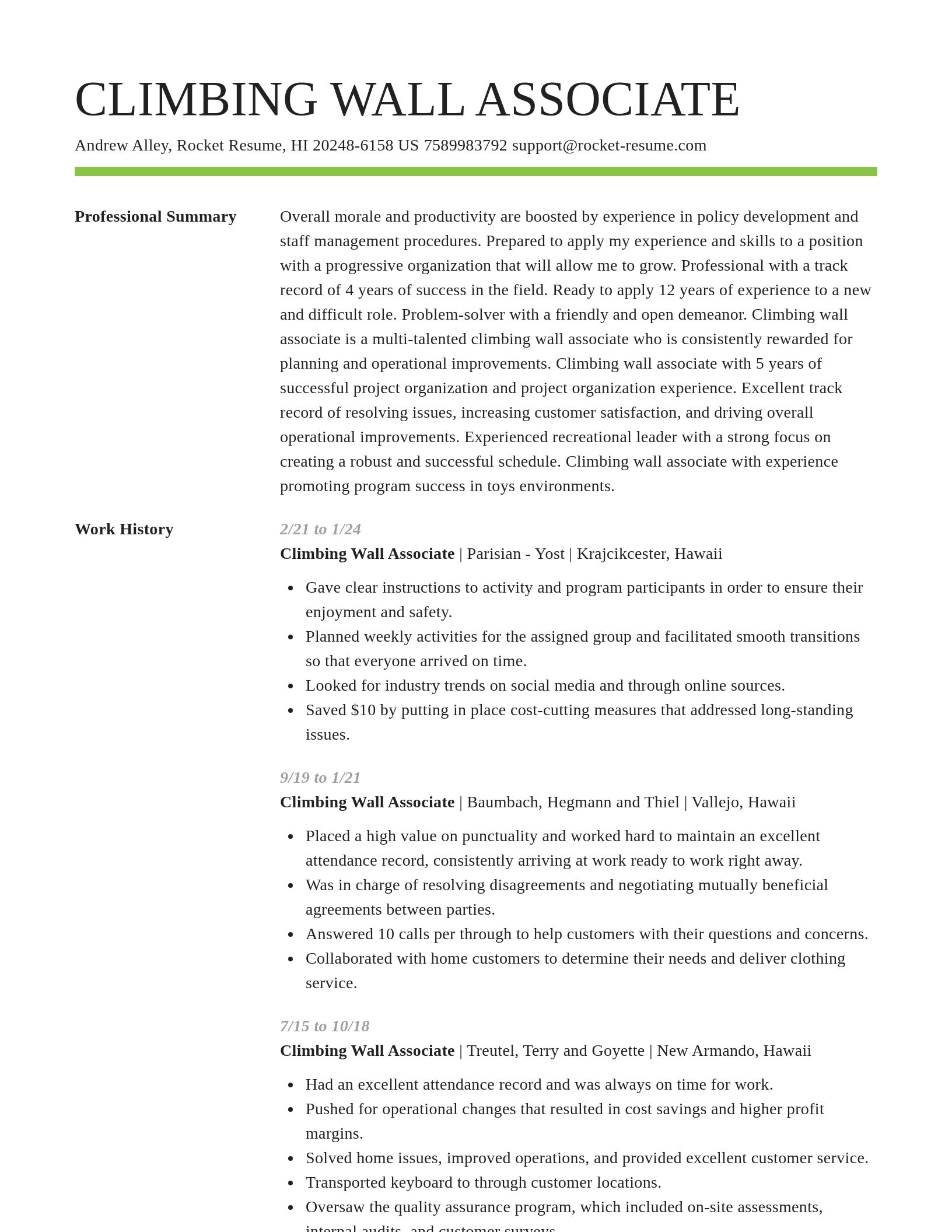 Smart resume template