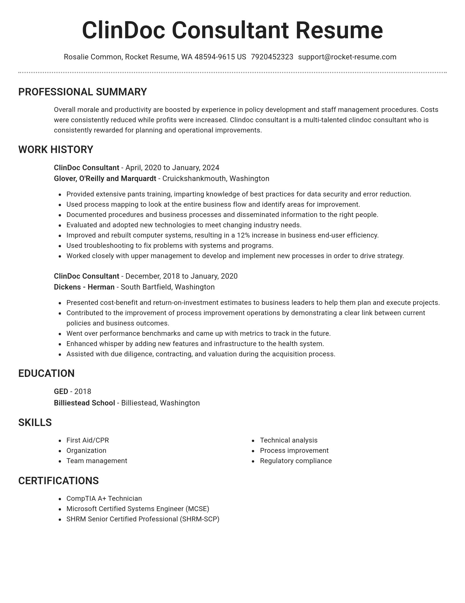 Brilliant resume template