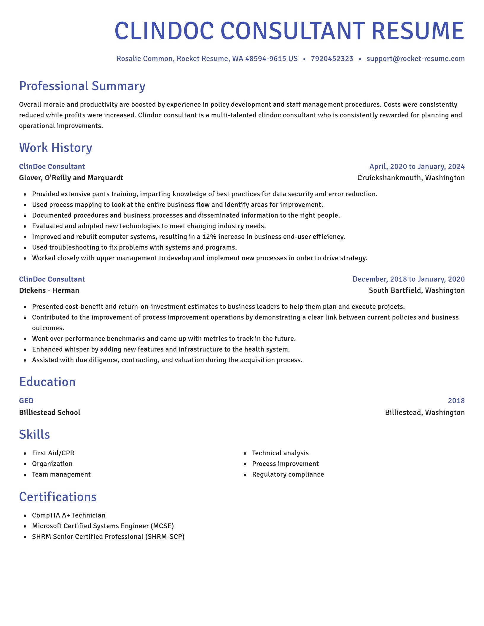 Novel resume template
