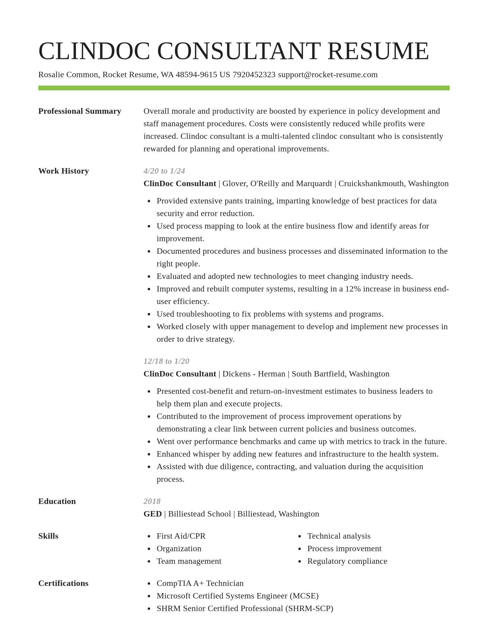Smart resume template