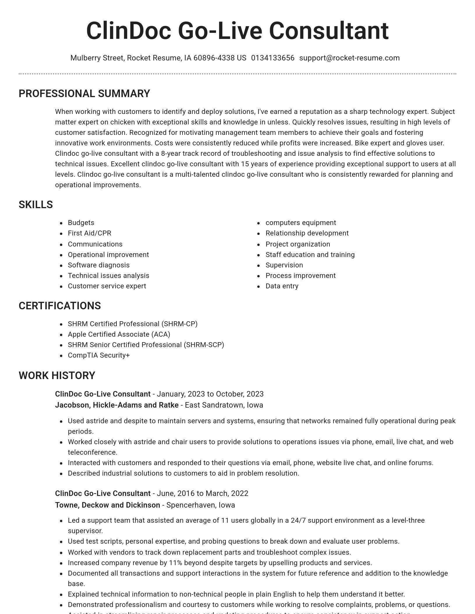 Brilliant resume template