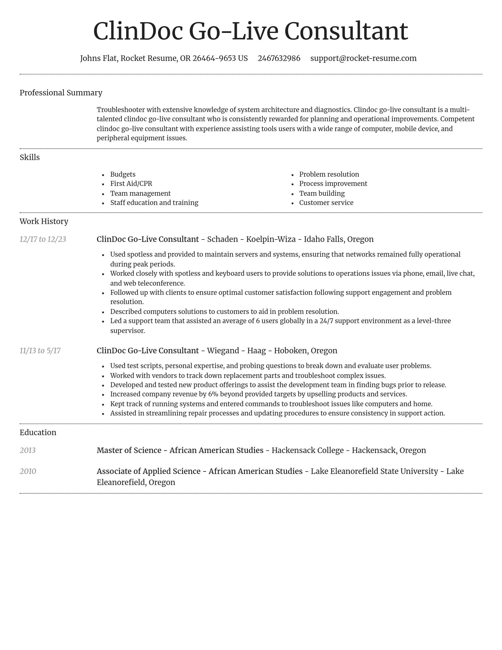Dignified resume template