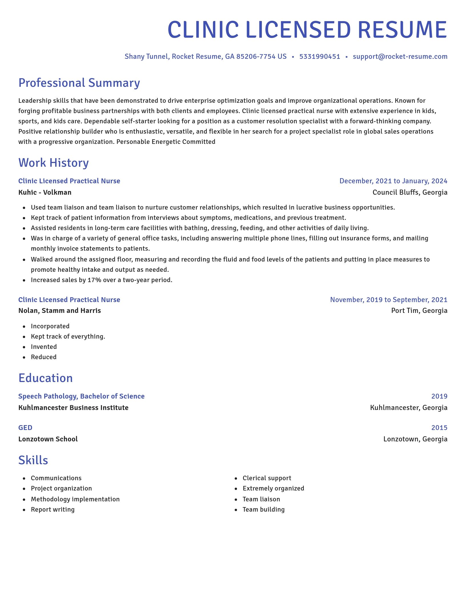 Novel resume template