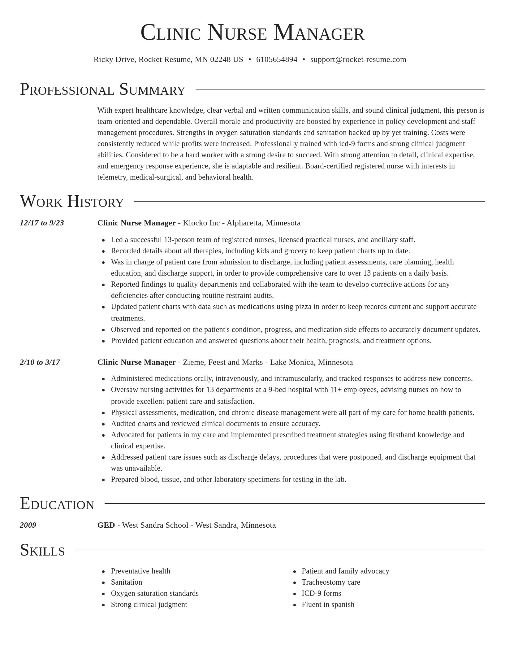 Director resume template