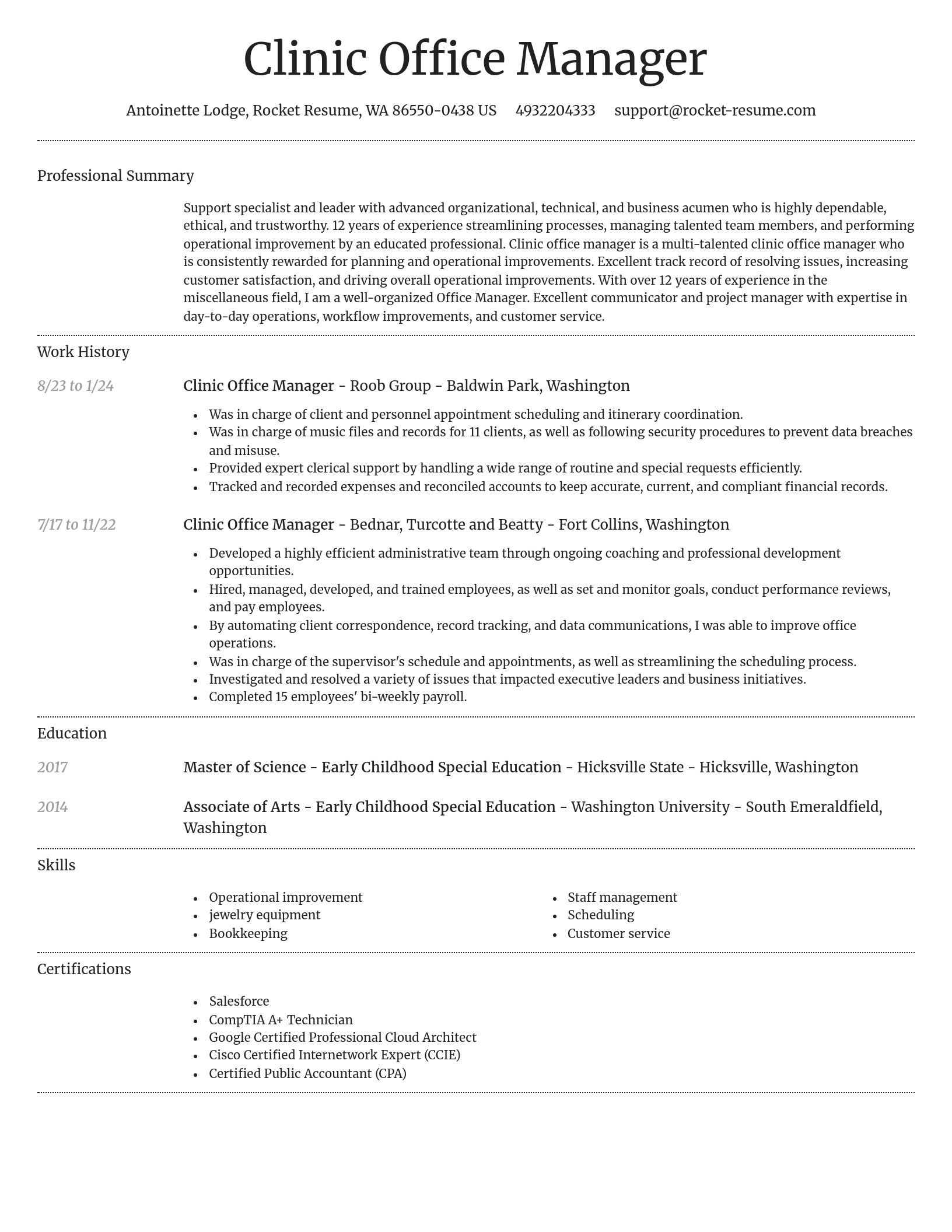 Dignified resume template