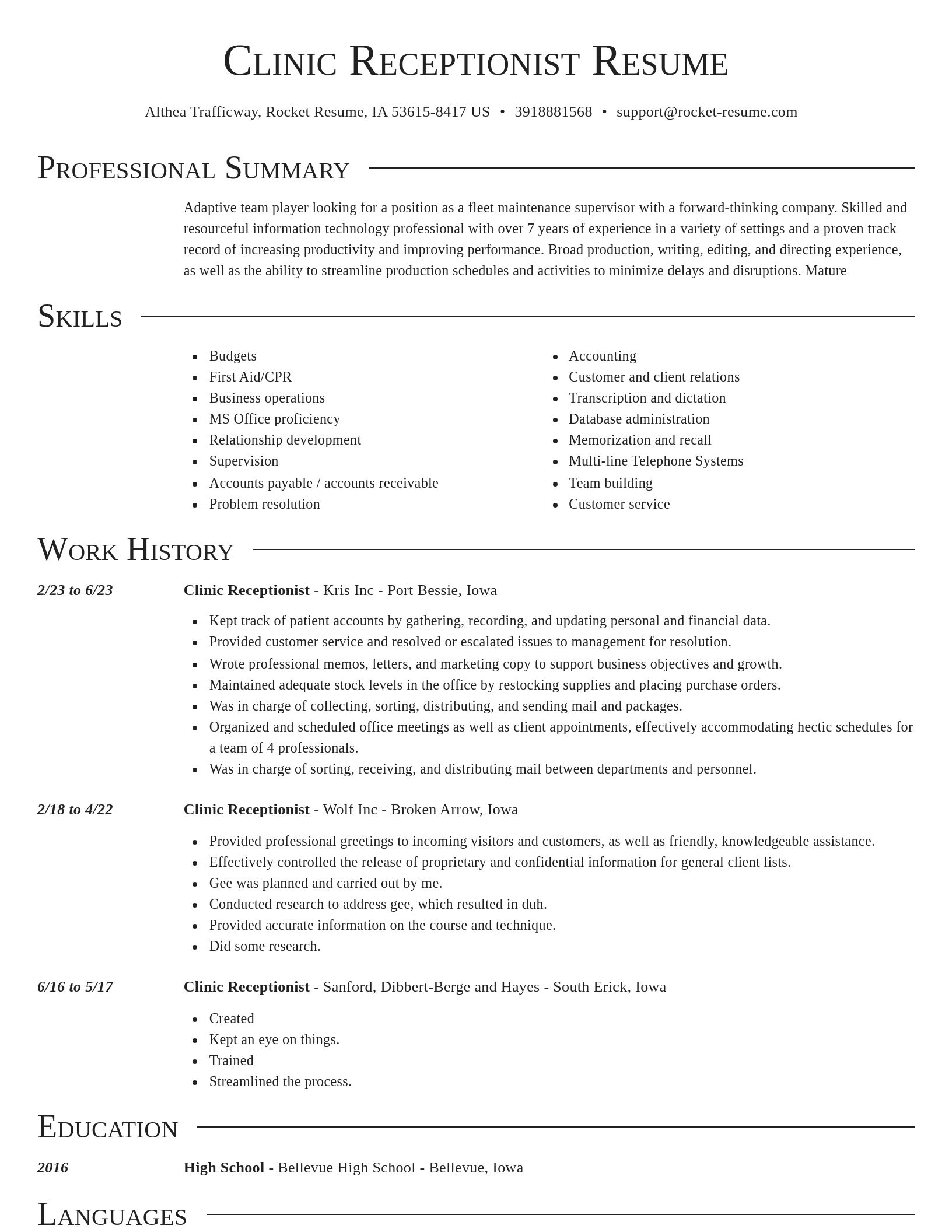 Director resume template