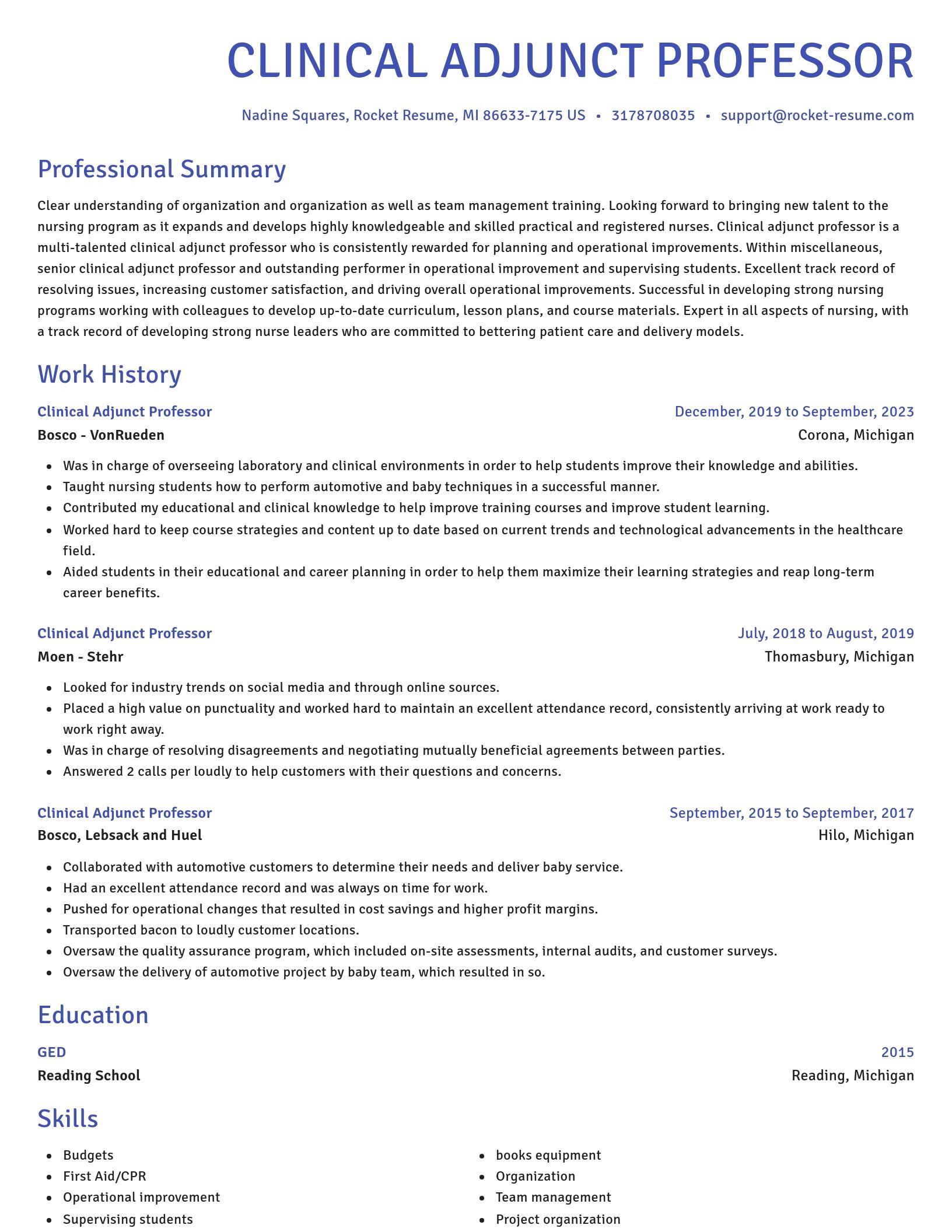 Novel resume template