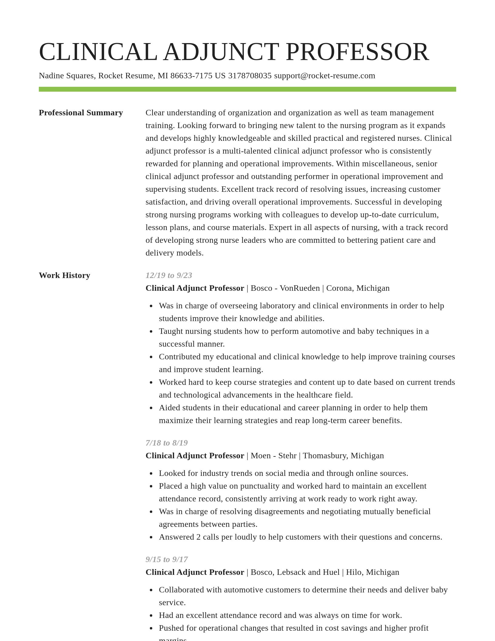 Smart resume template