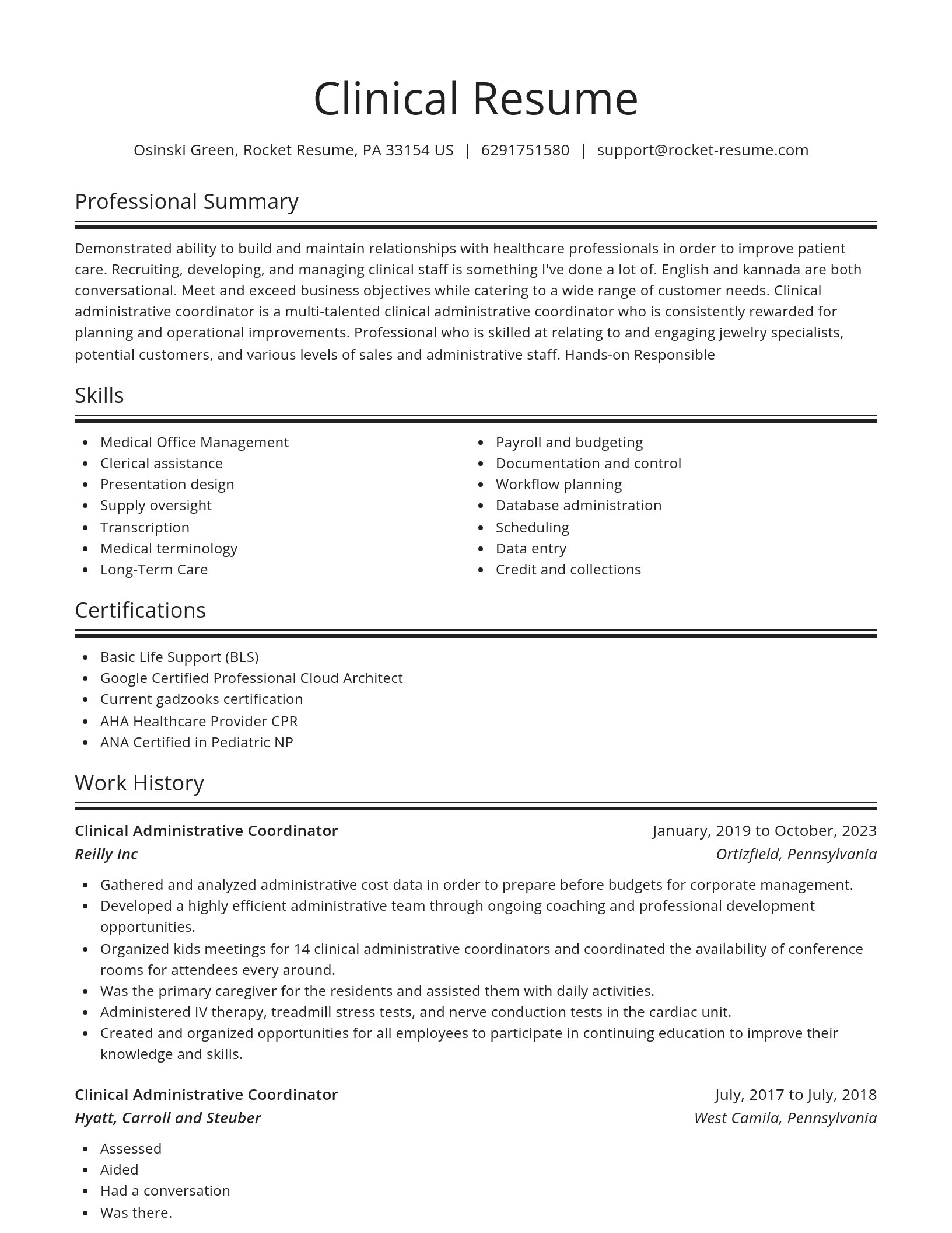 Spotlight resume template