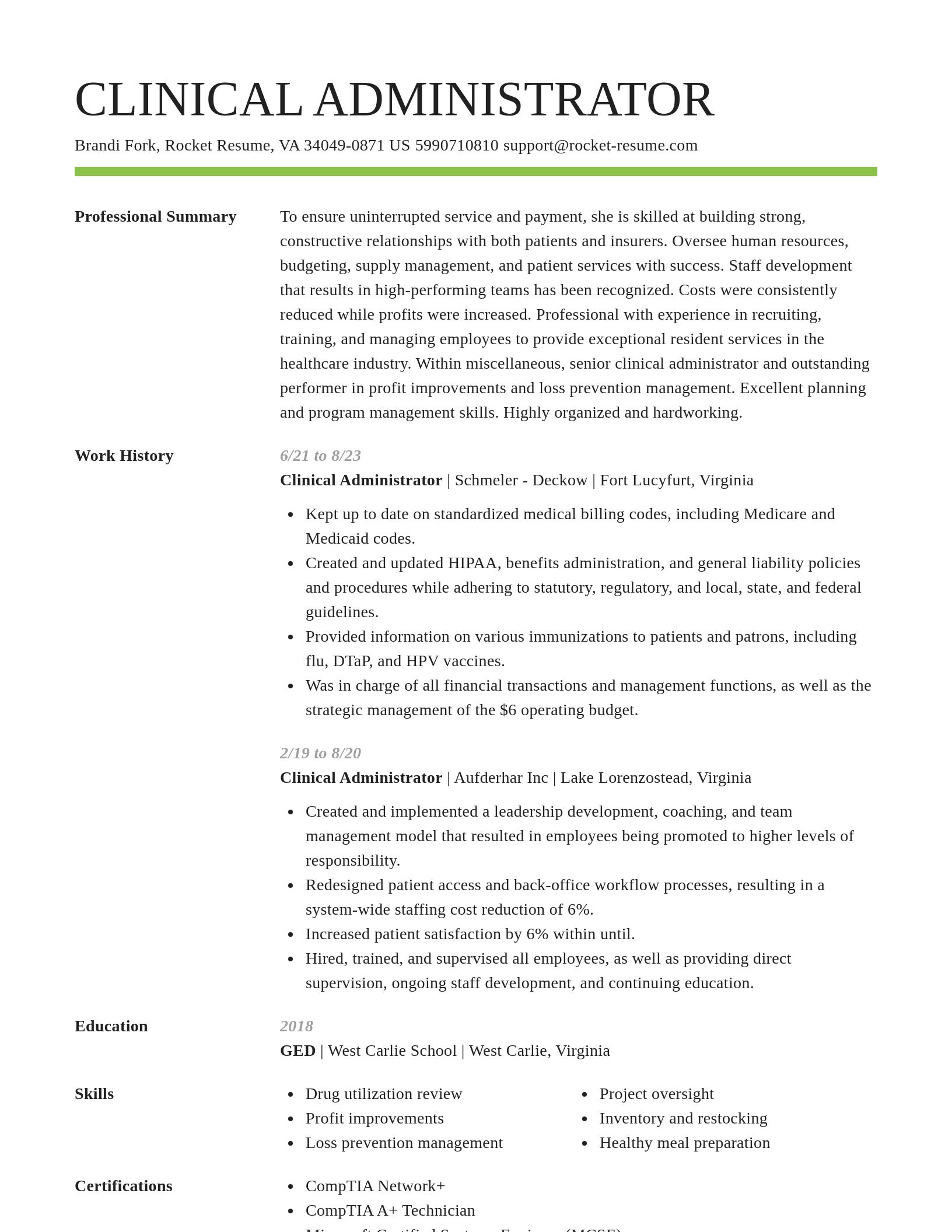 Smart resume template