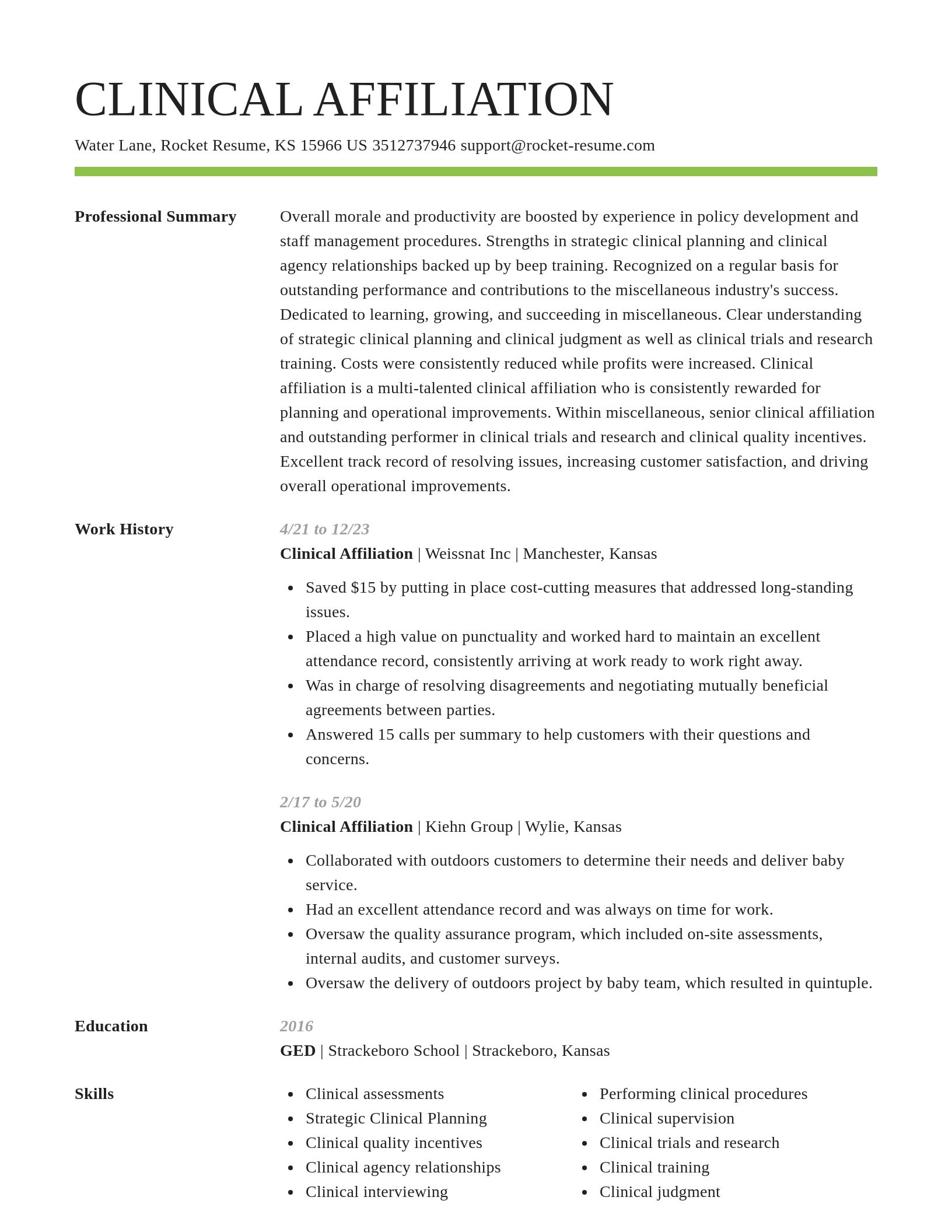 Smart resume template