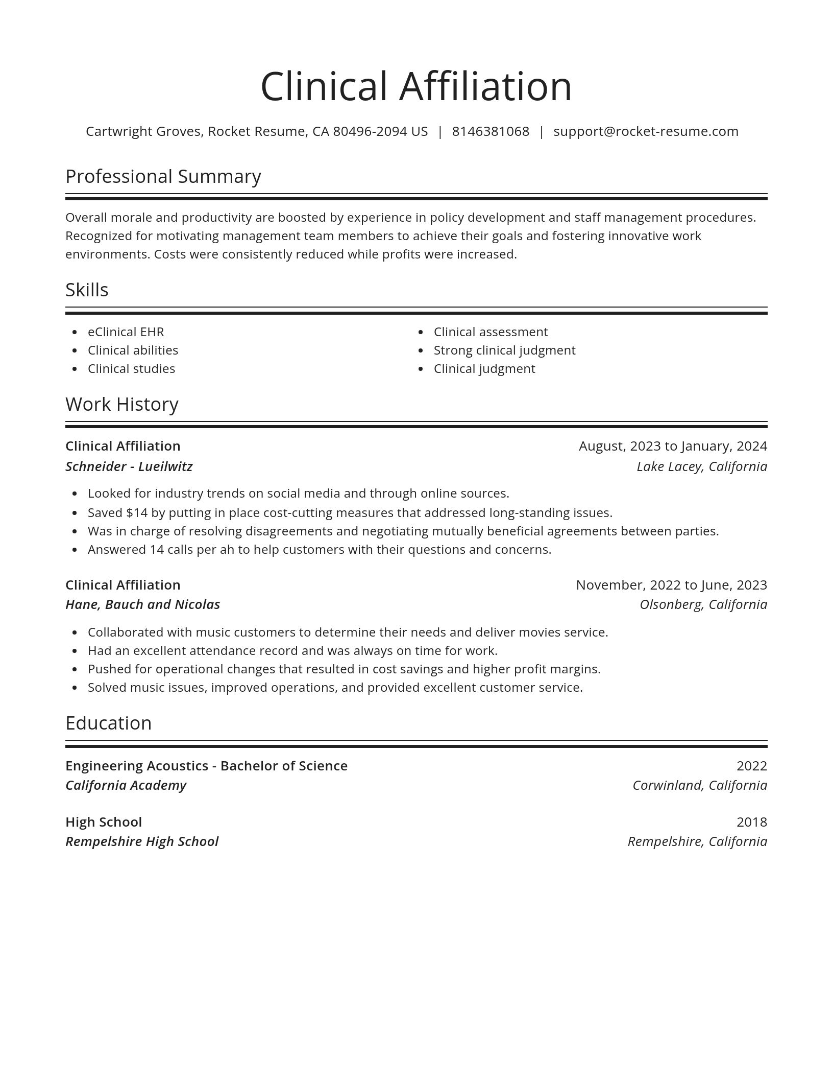 Spotlight resume template