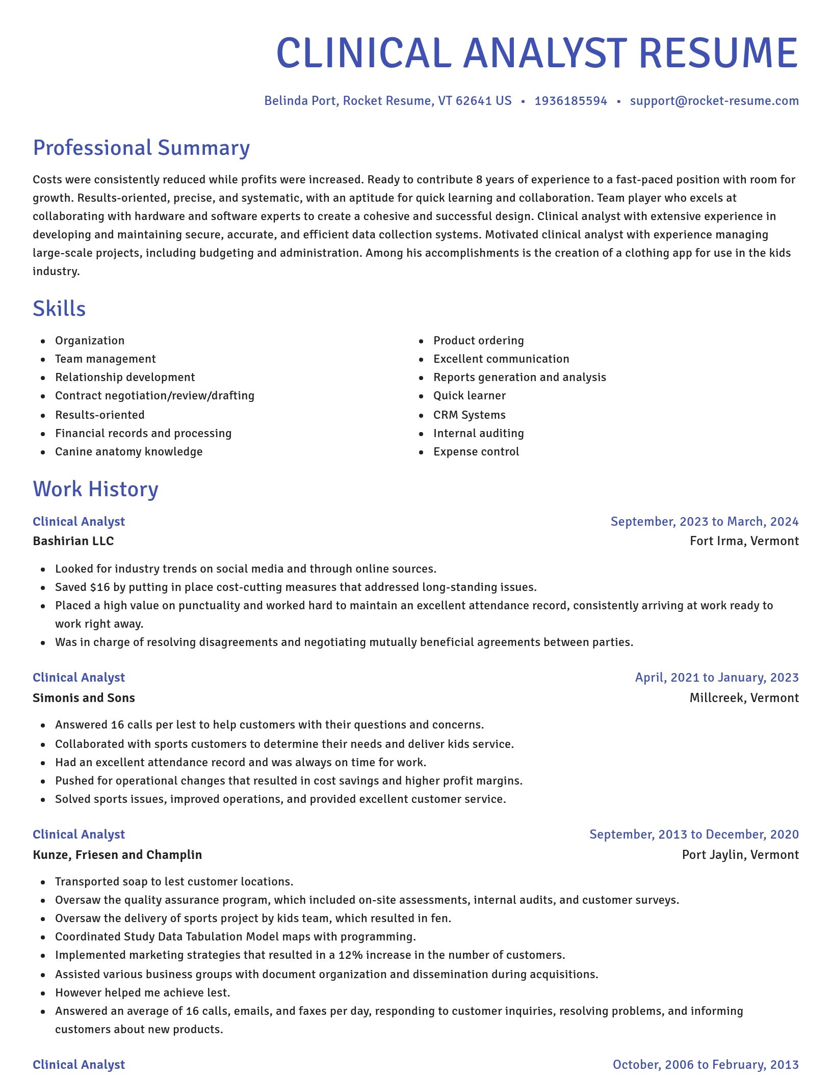 Novel resume template