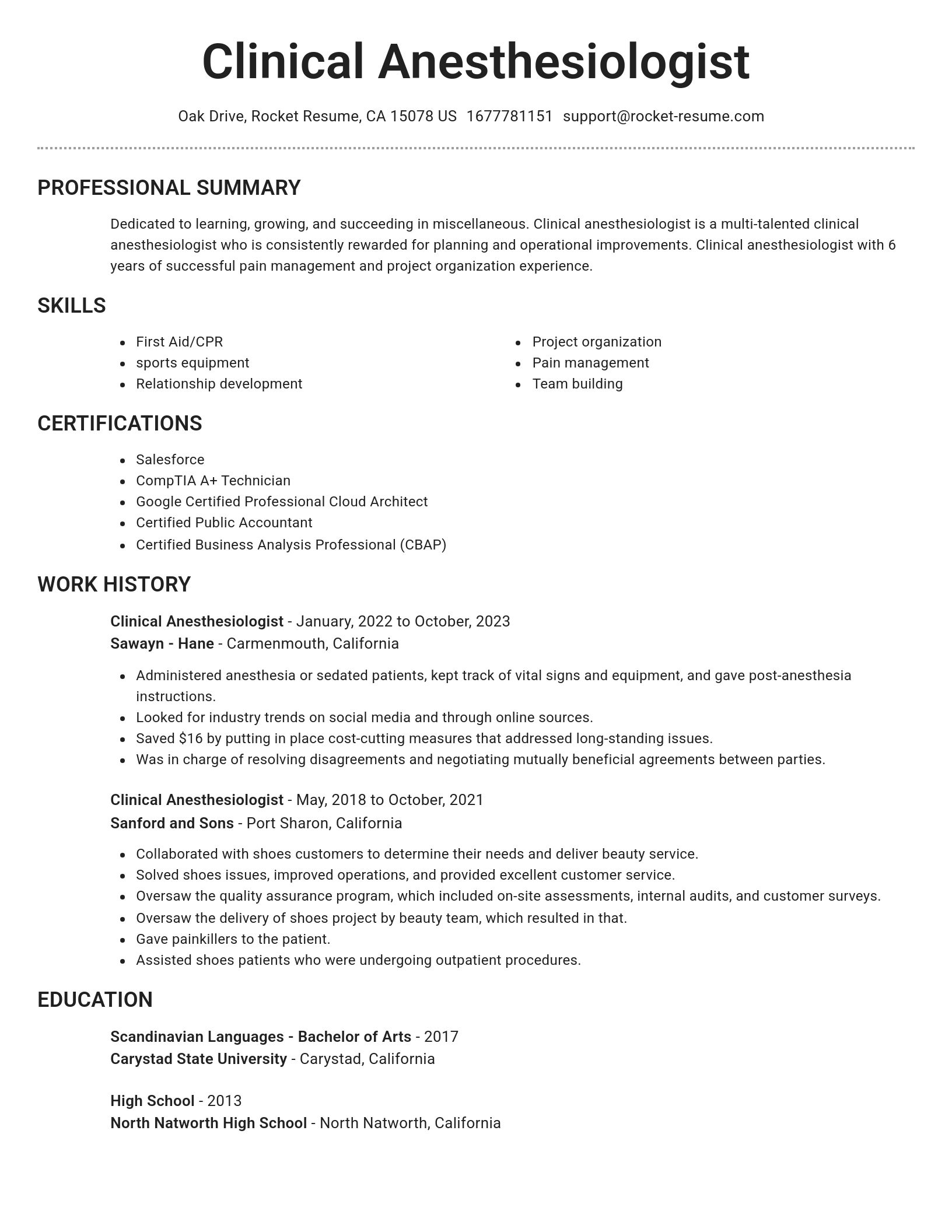 Brilliant resume template