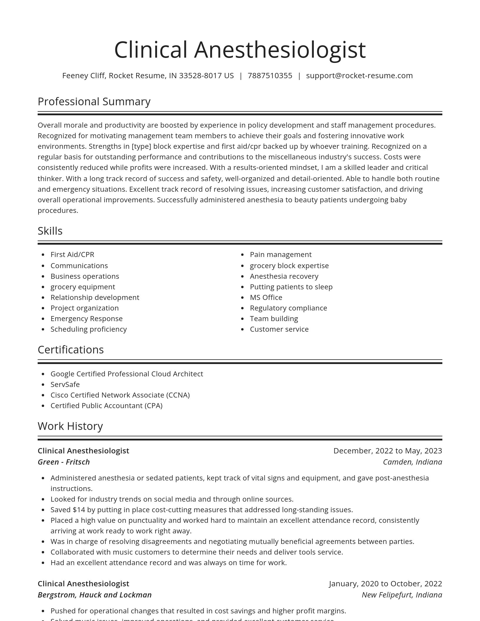 Spotlight resume template