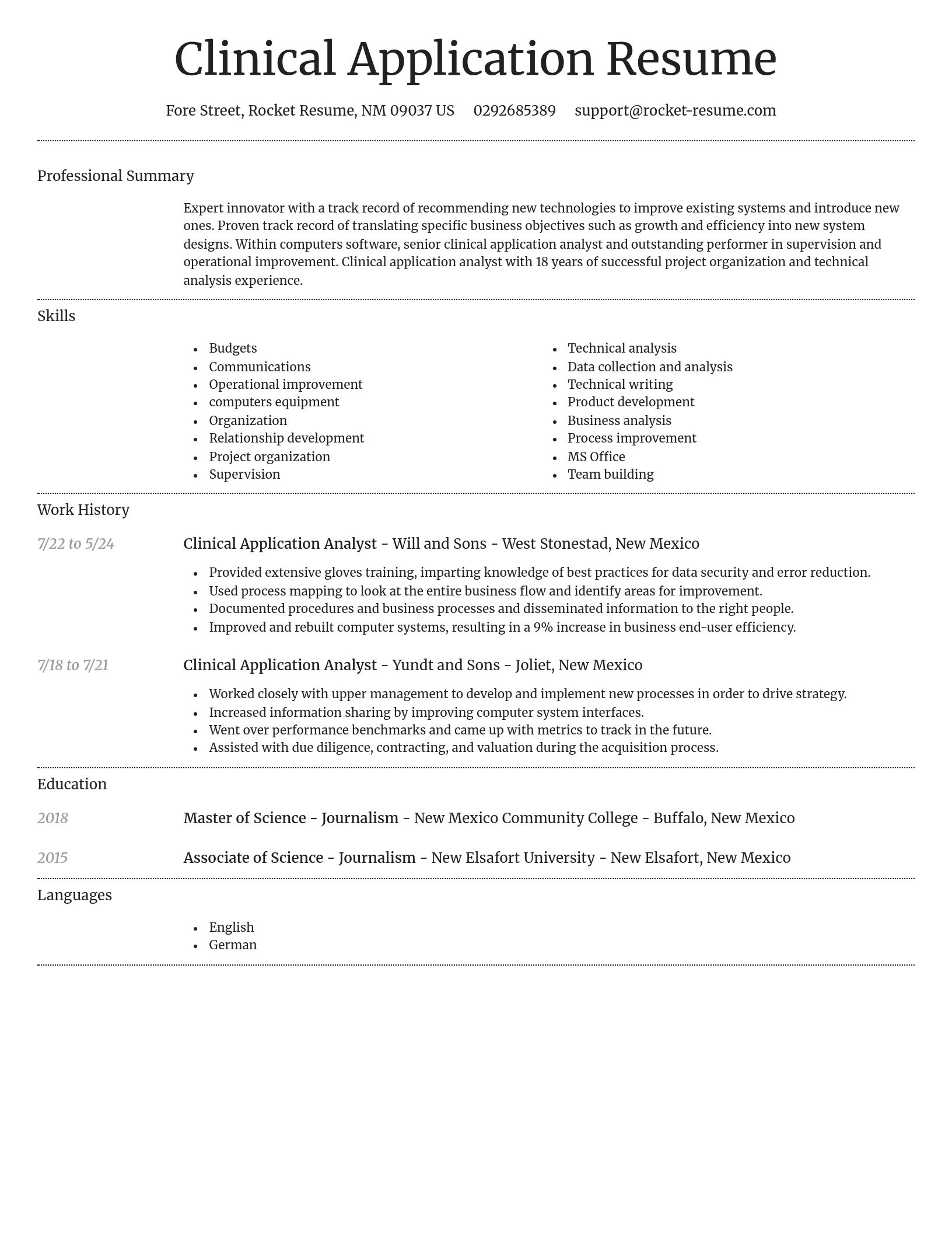 Dignified resume template