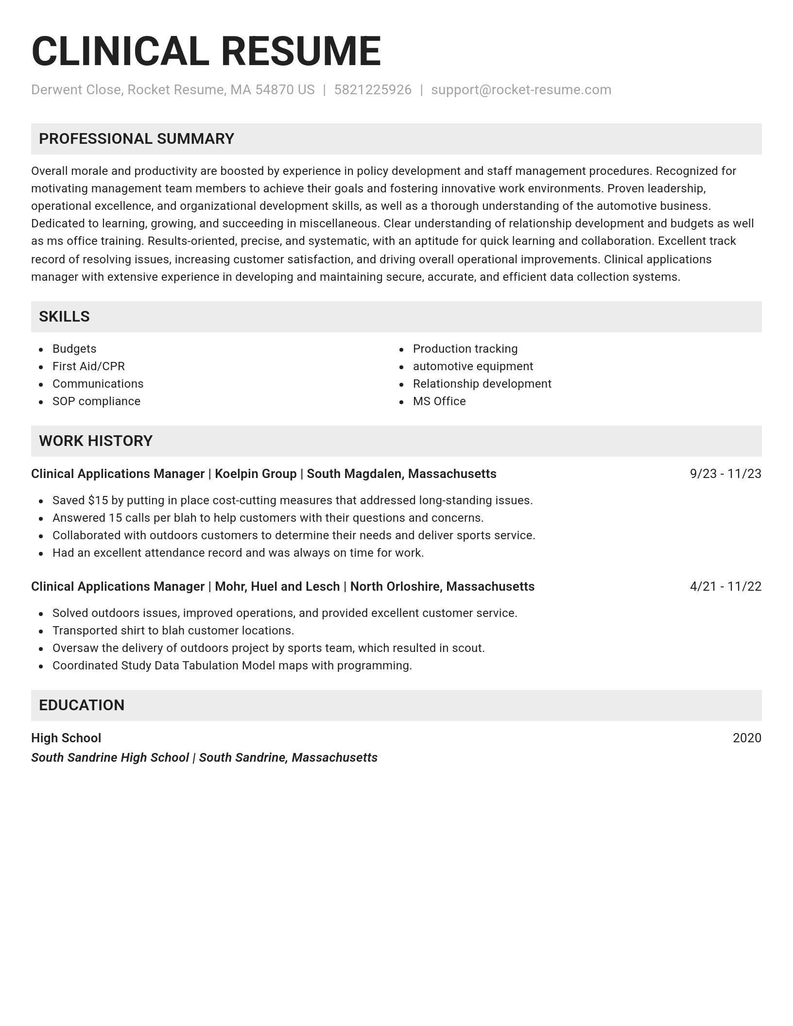 Genius resume template