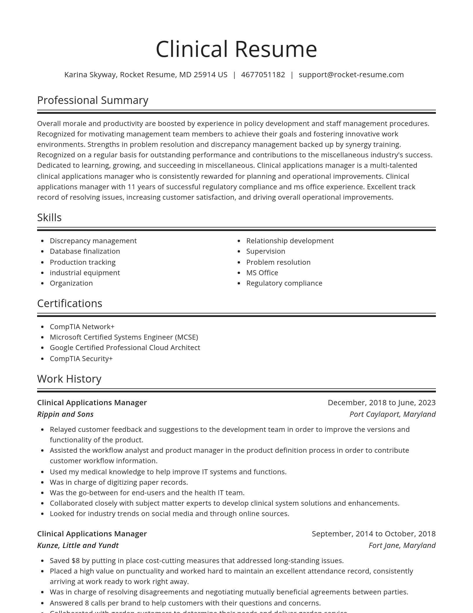 Spotlight resume template