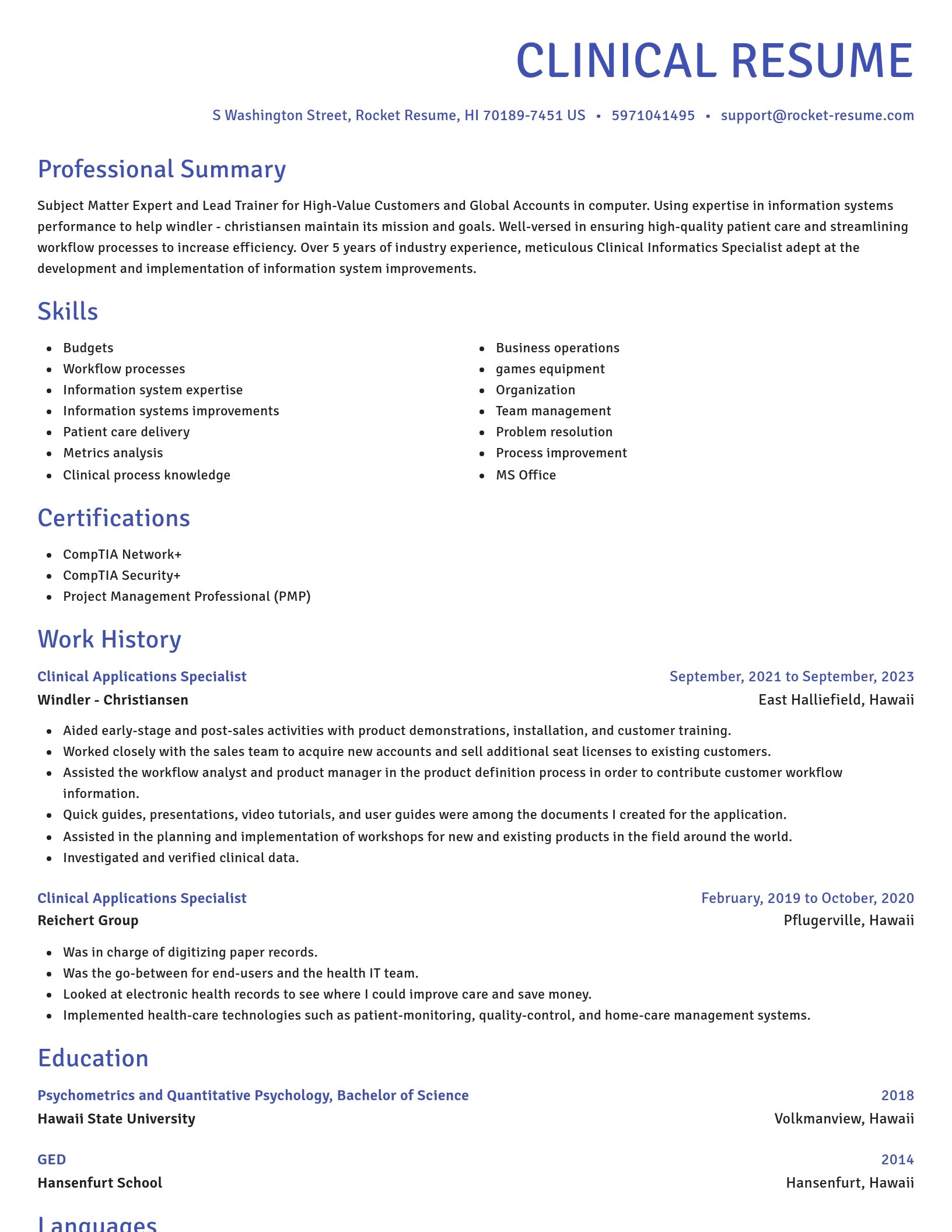 Novel resume template