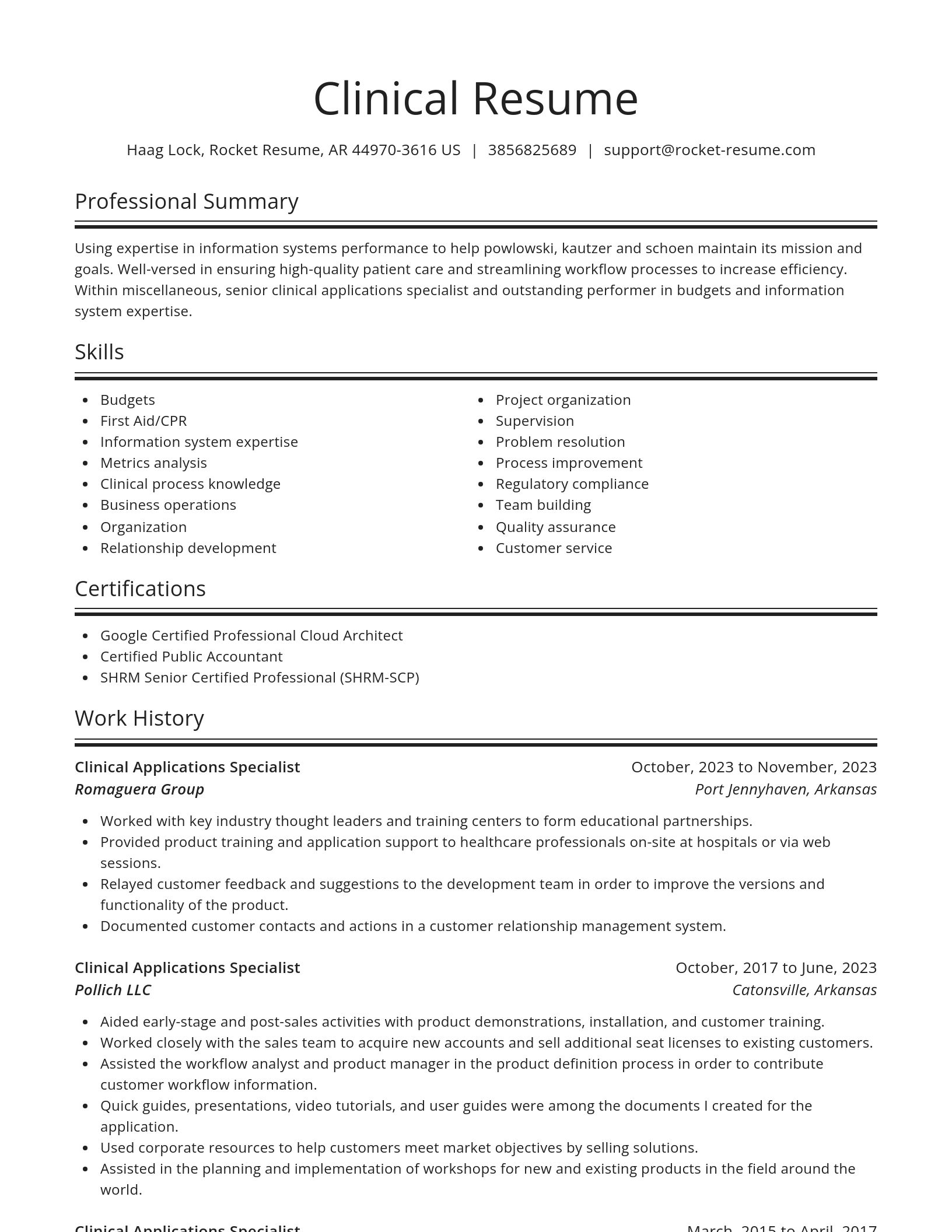 Spotlight resume template