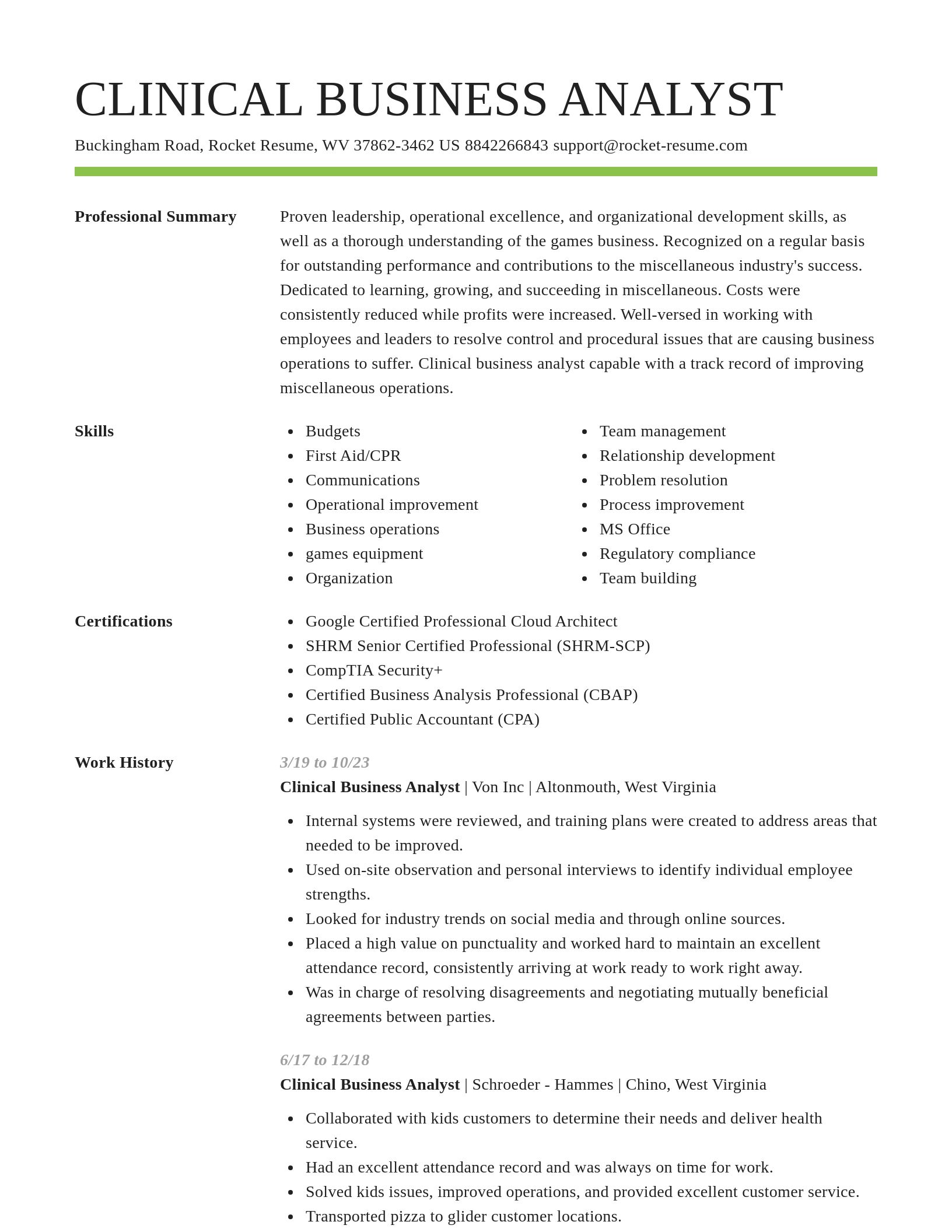 Smart resume template