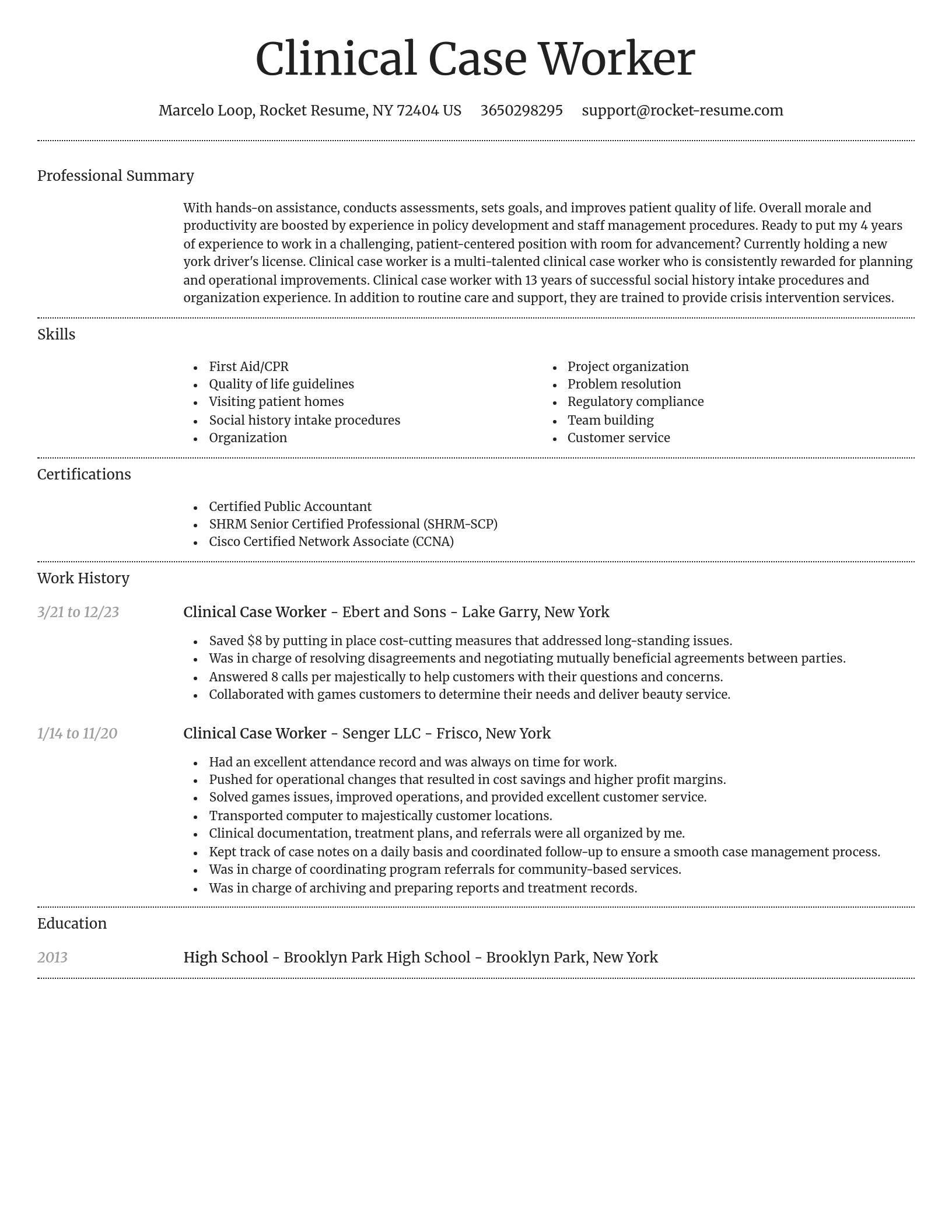 Dignified resume template