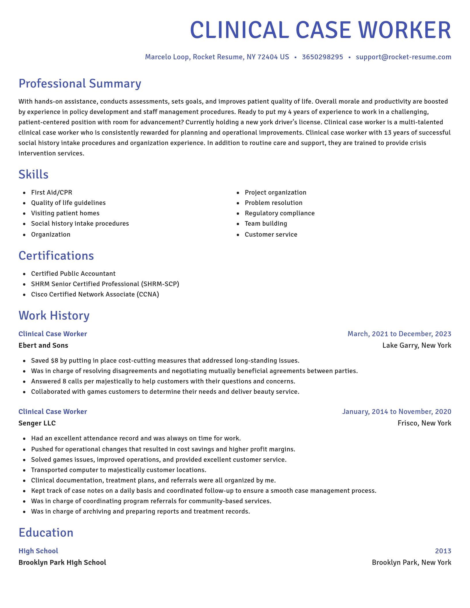 Novel resume template
