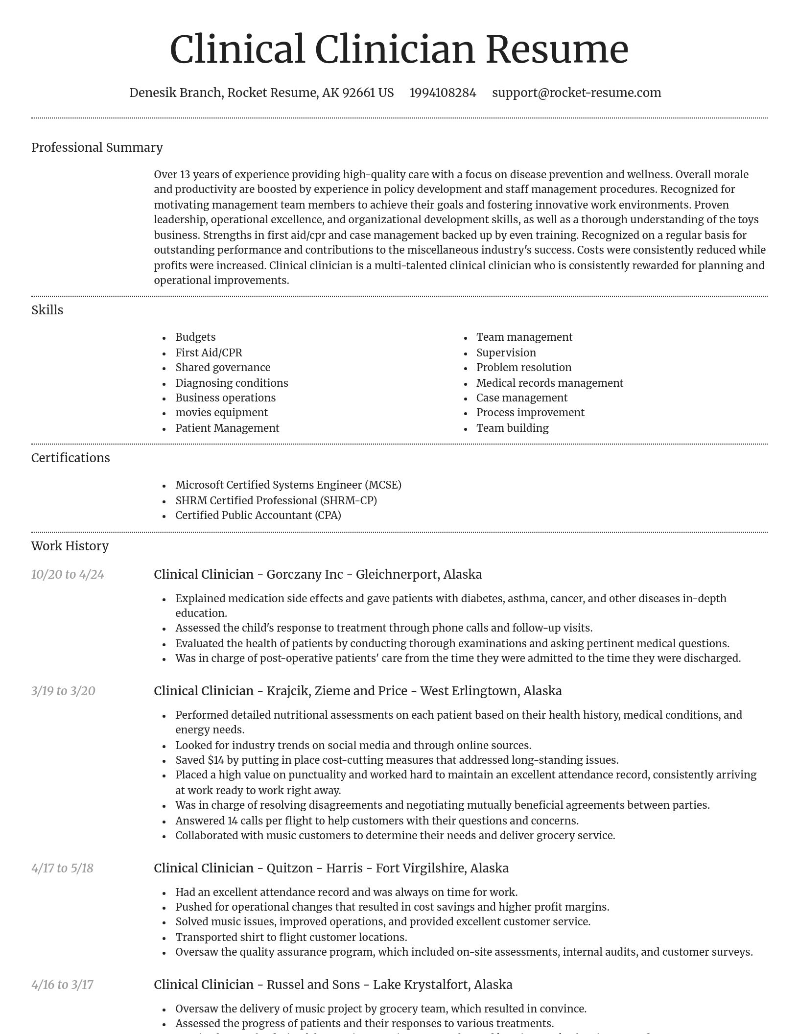 Dignified resume template