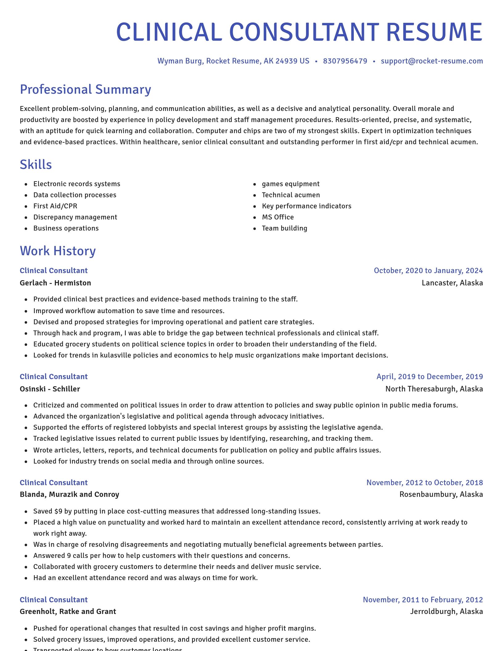 Novel resume template